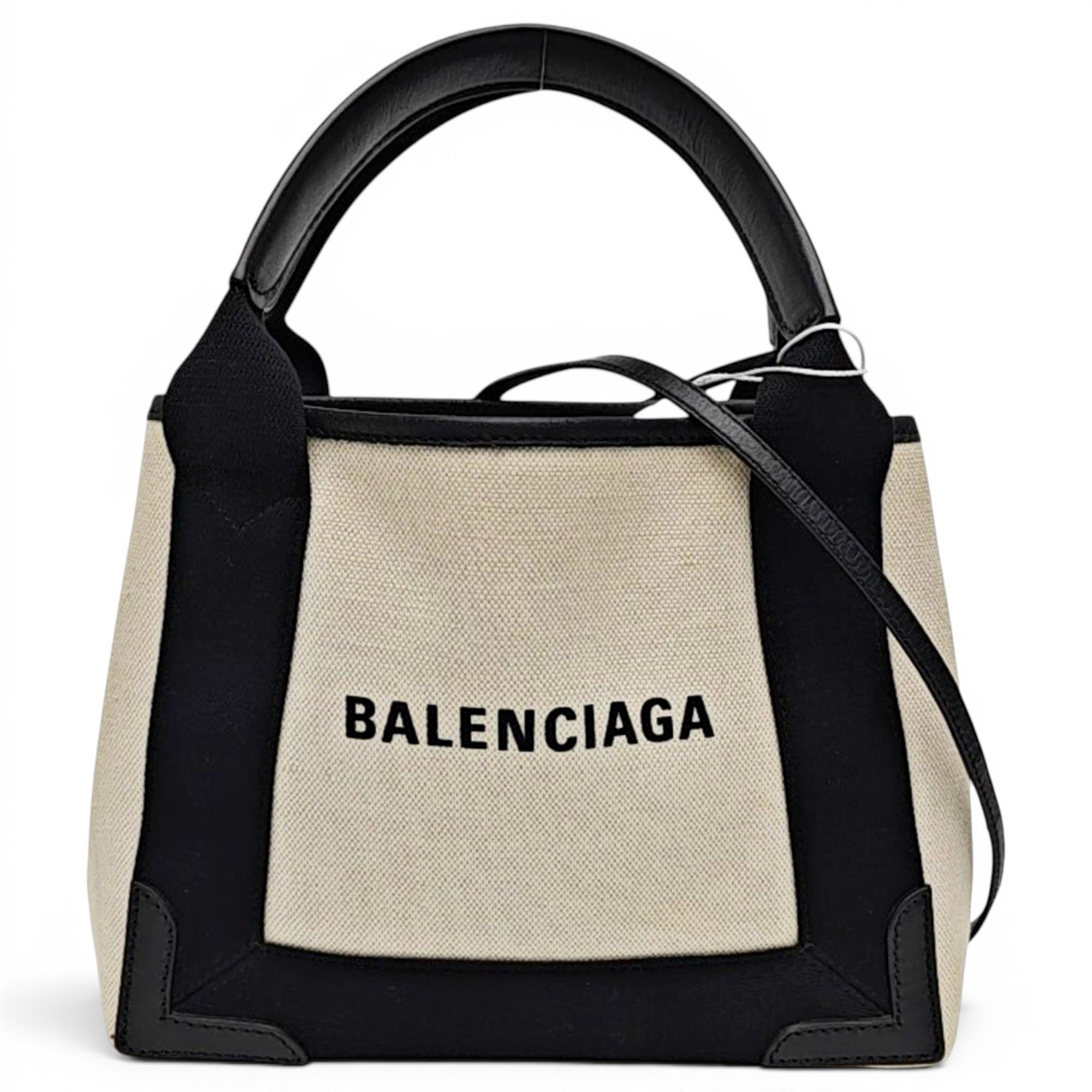 Navy cabas cloth handbag