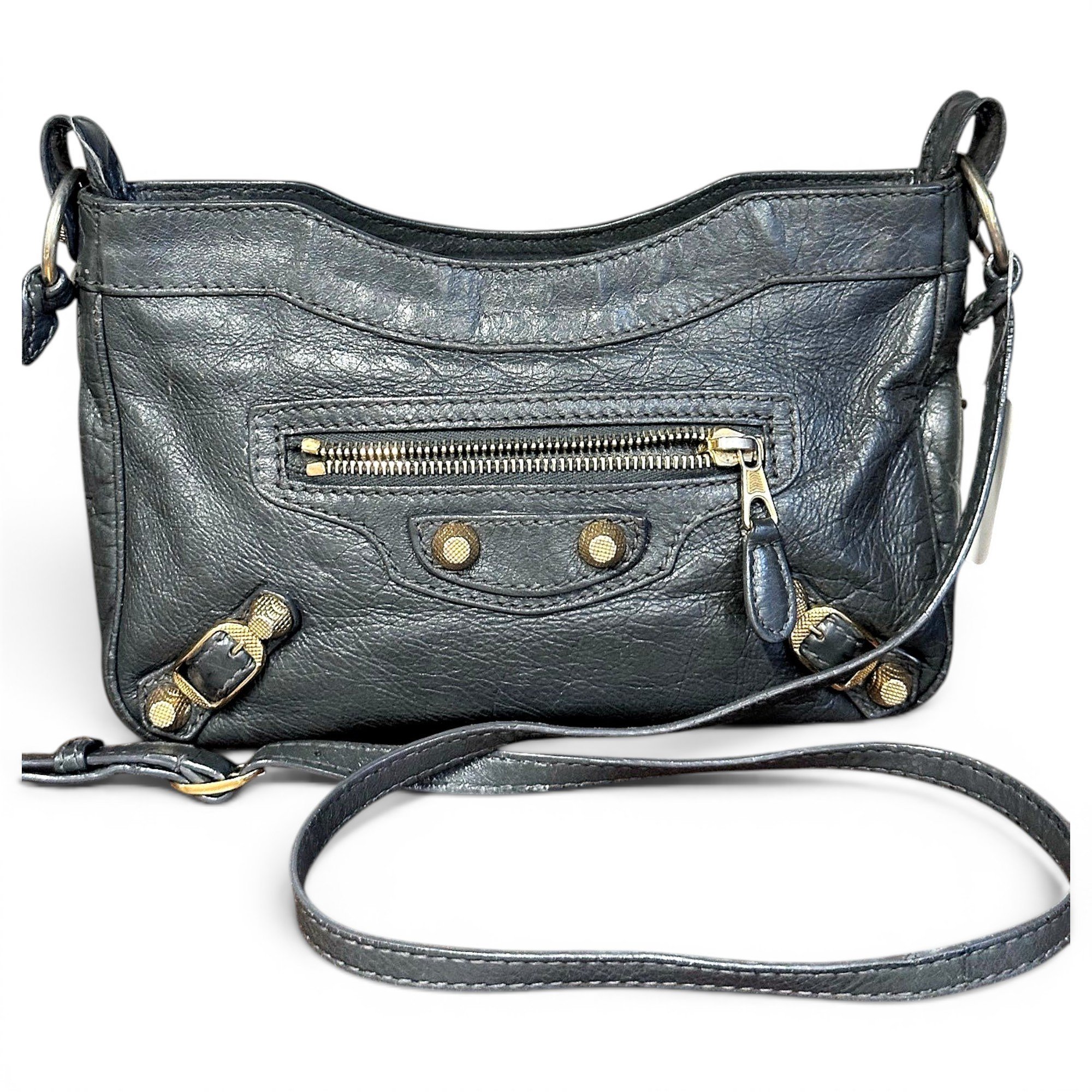 City leather handbag