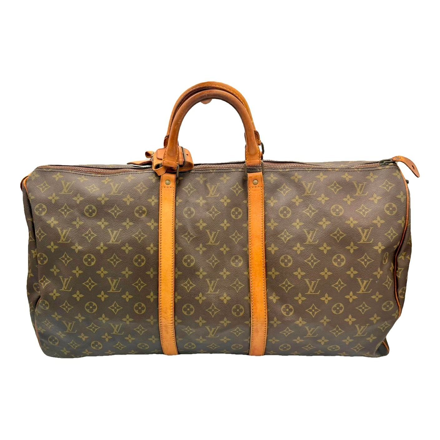 Keepall leather travel bag