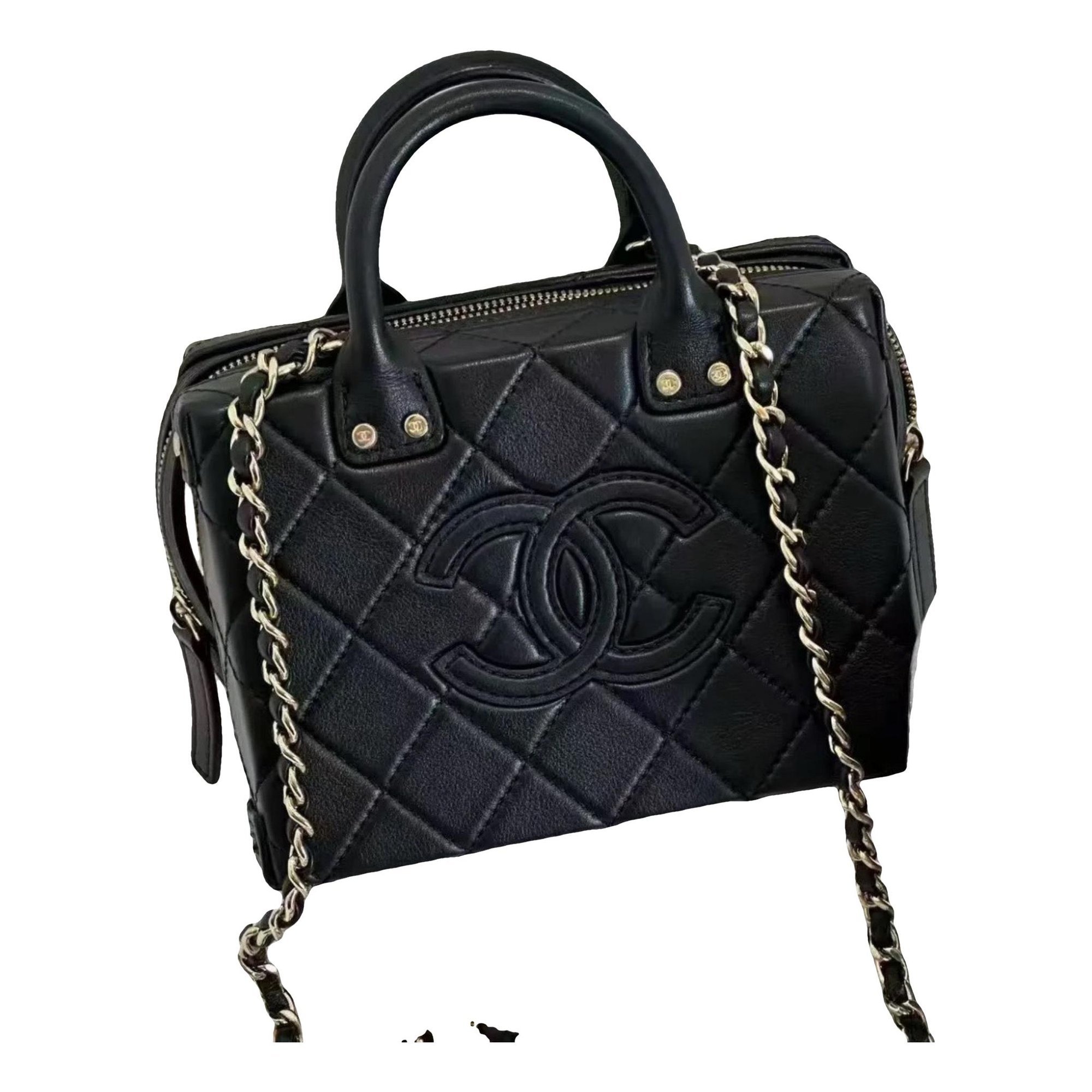 Vanity leather handbag