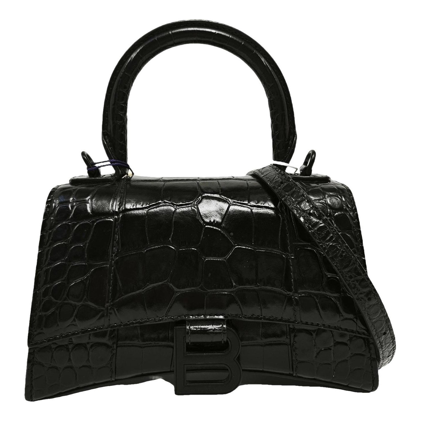 Hourglass leather handbag
