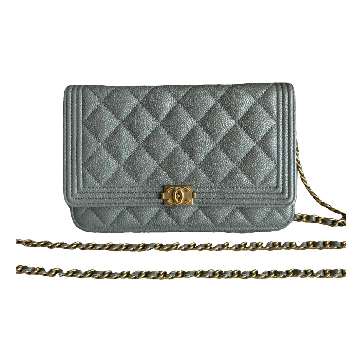 Wallet On Chain Boy Half Flap leather crossbody bag