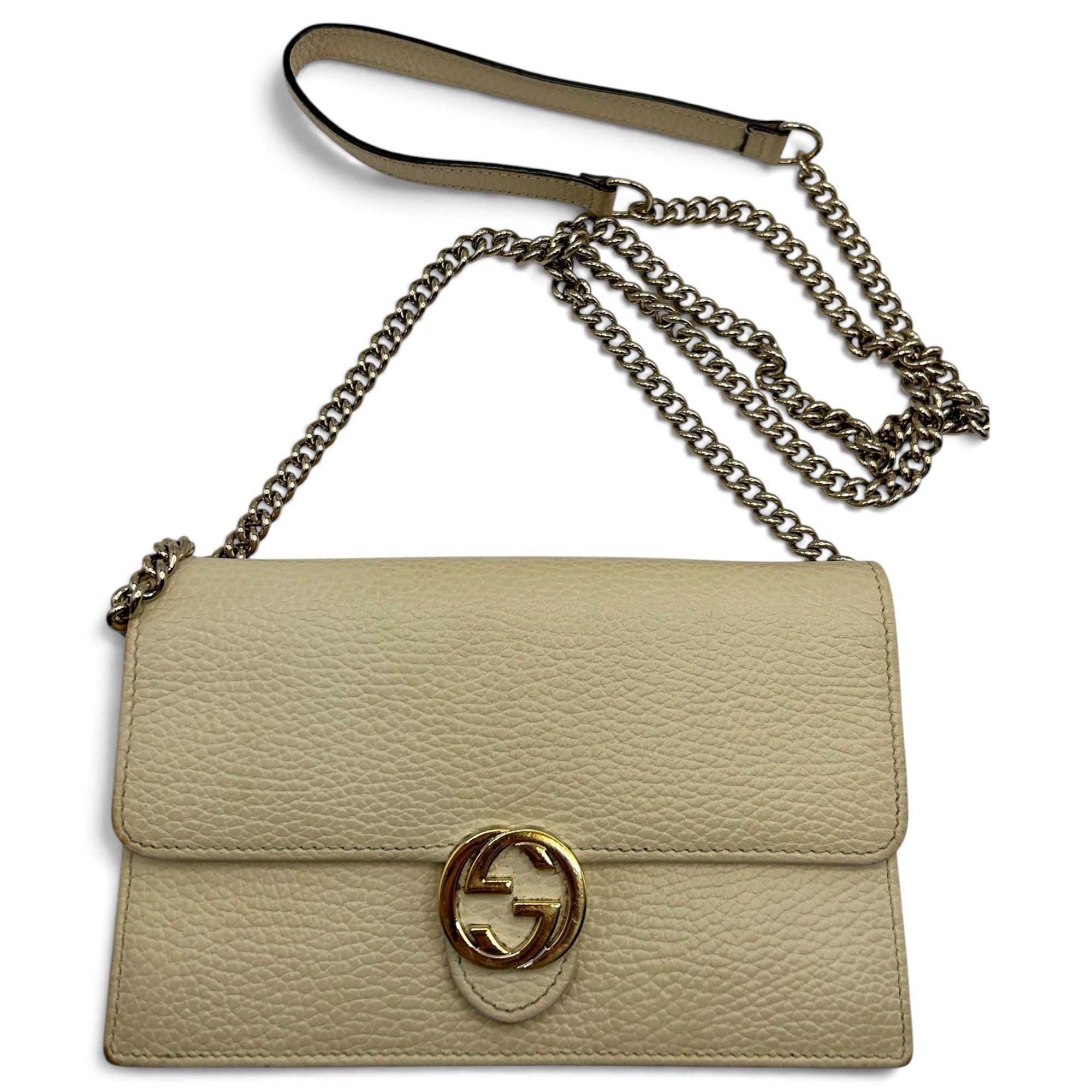 Interlocking leather crossbody bag