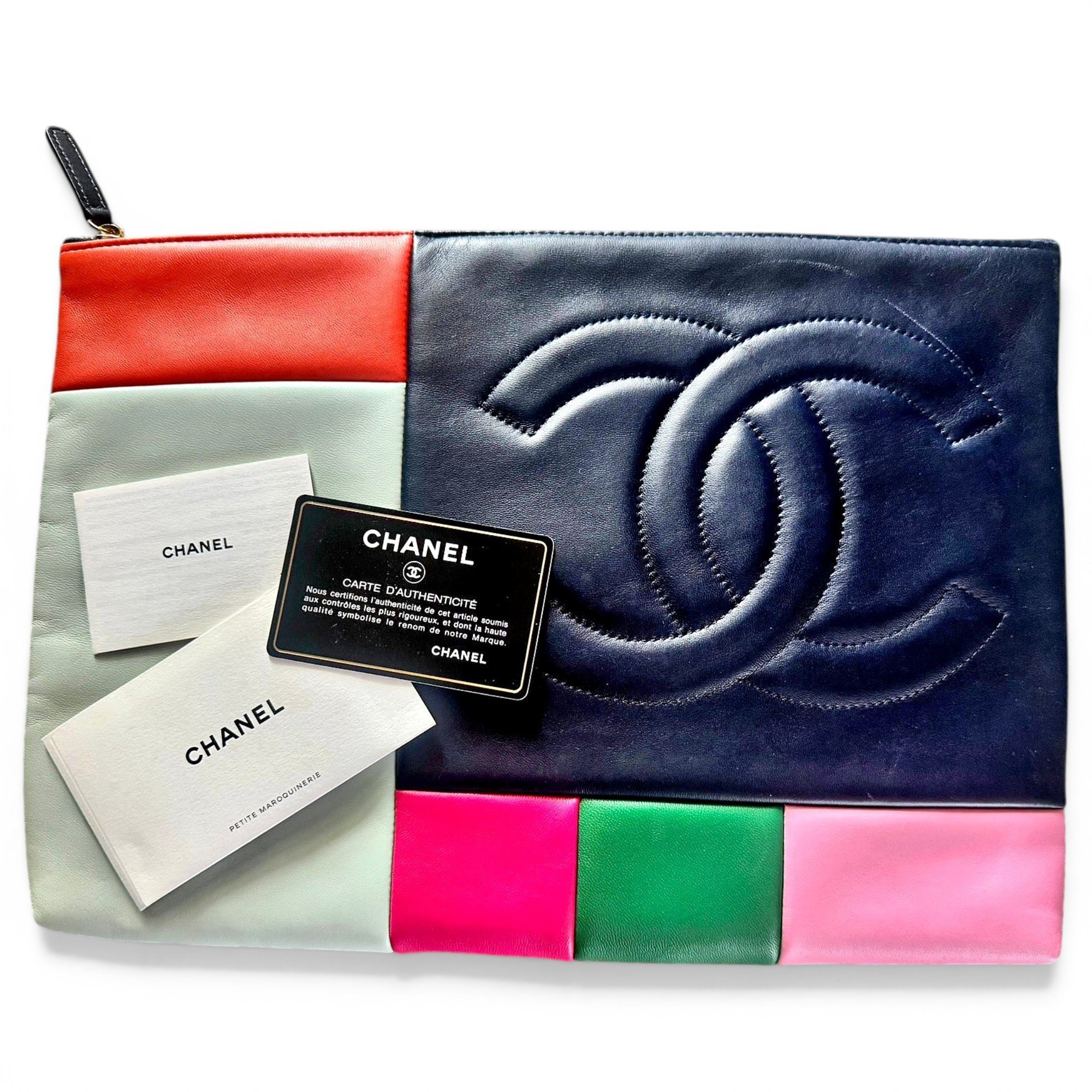 Leather clutch bag