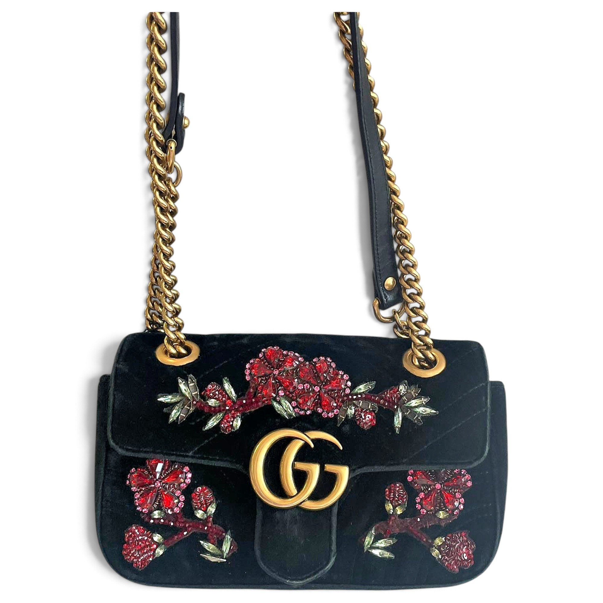 GG Marmont Flap velvet crossbody bag