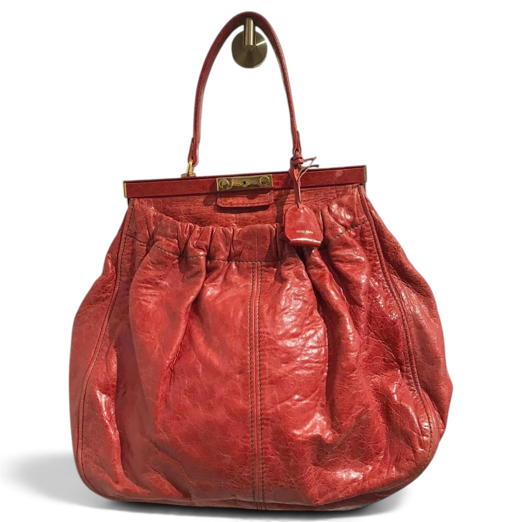 Miu Logo leather bag