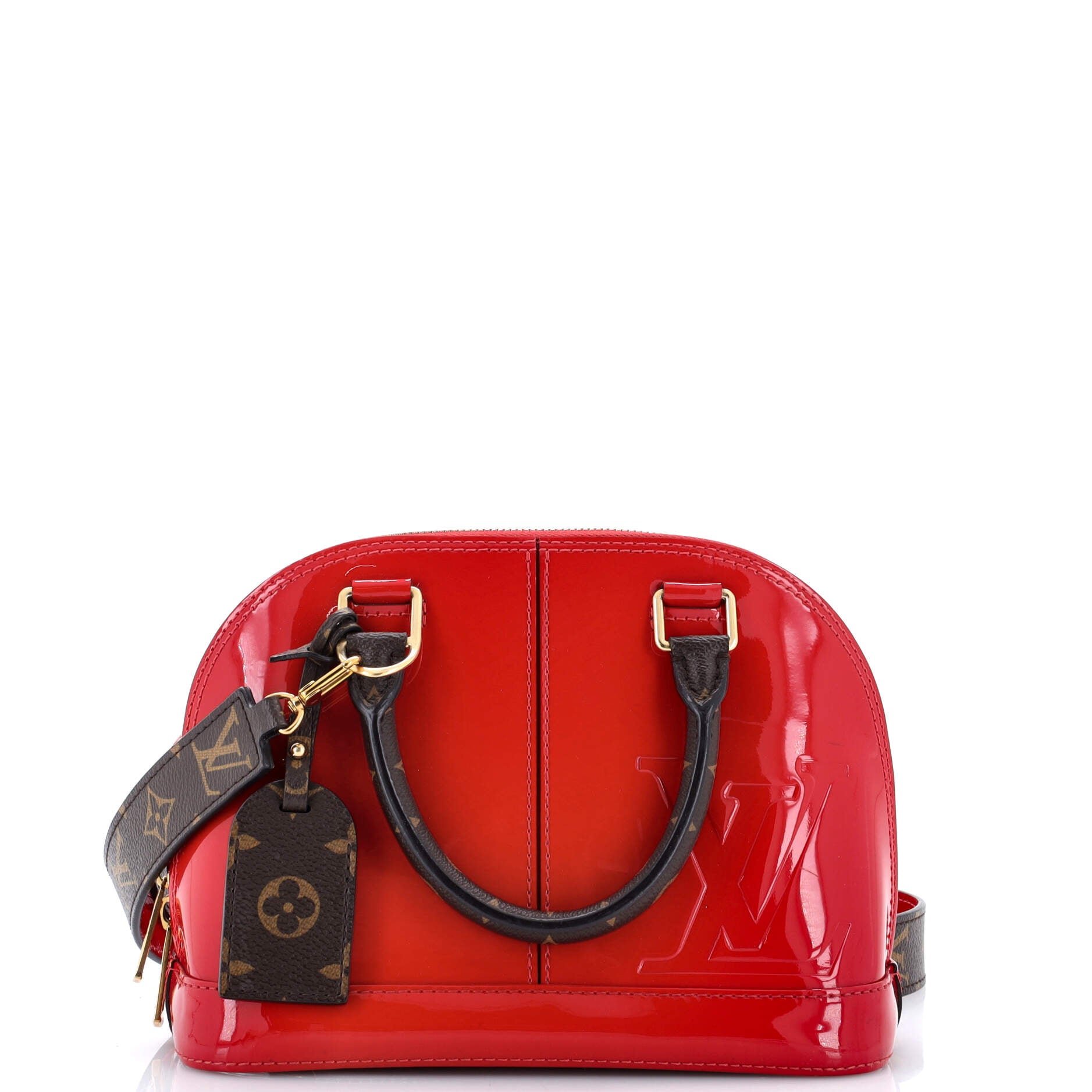 Louis Vuitton Alma Handbag Vernis with Monogram Canvas BB