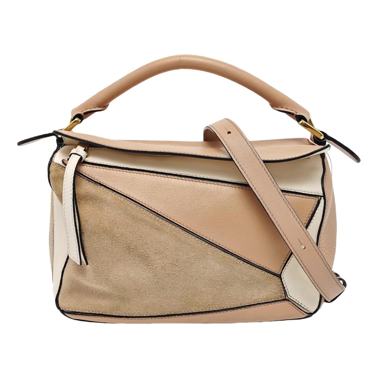 Puzzle leather handbag