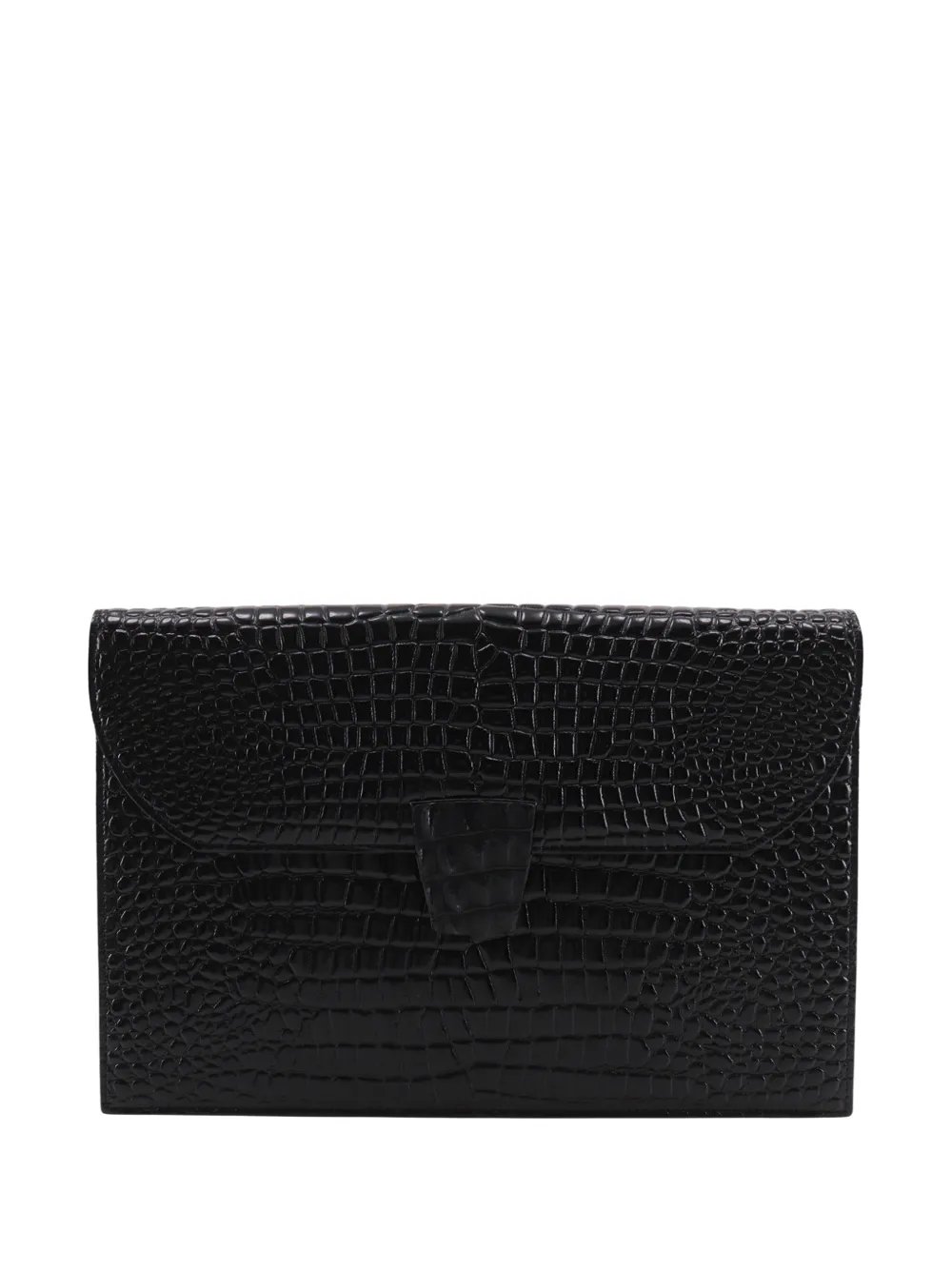 Saint Laurent 20th Century Croc Embossed Patent clutch bag