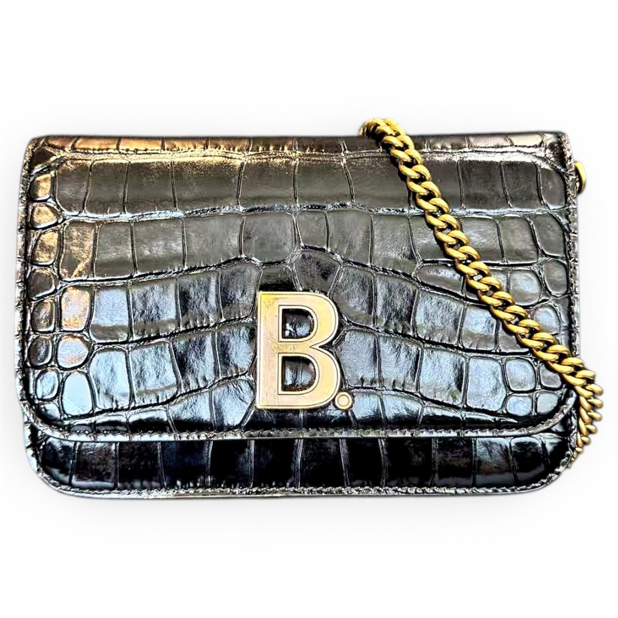Wallet On Chain B leather crossbody bag