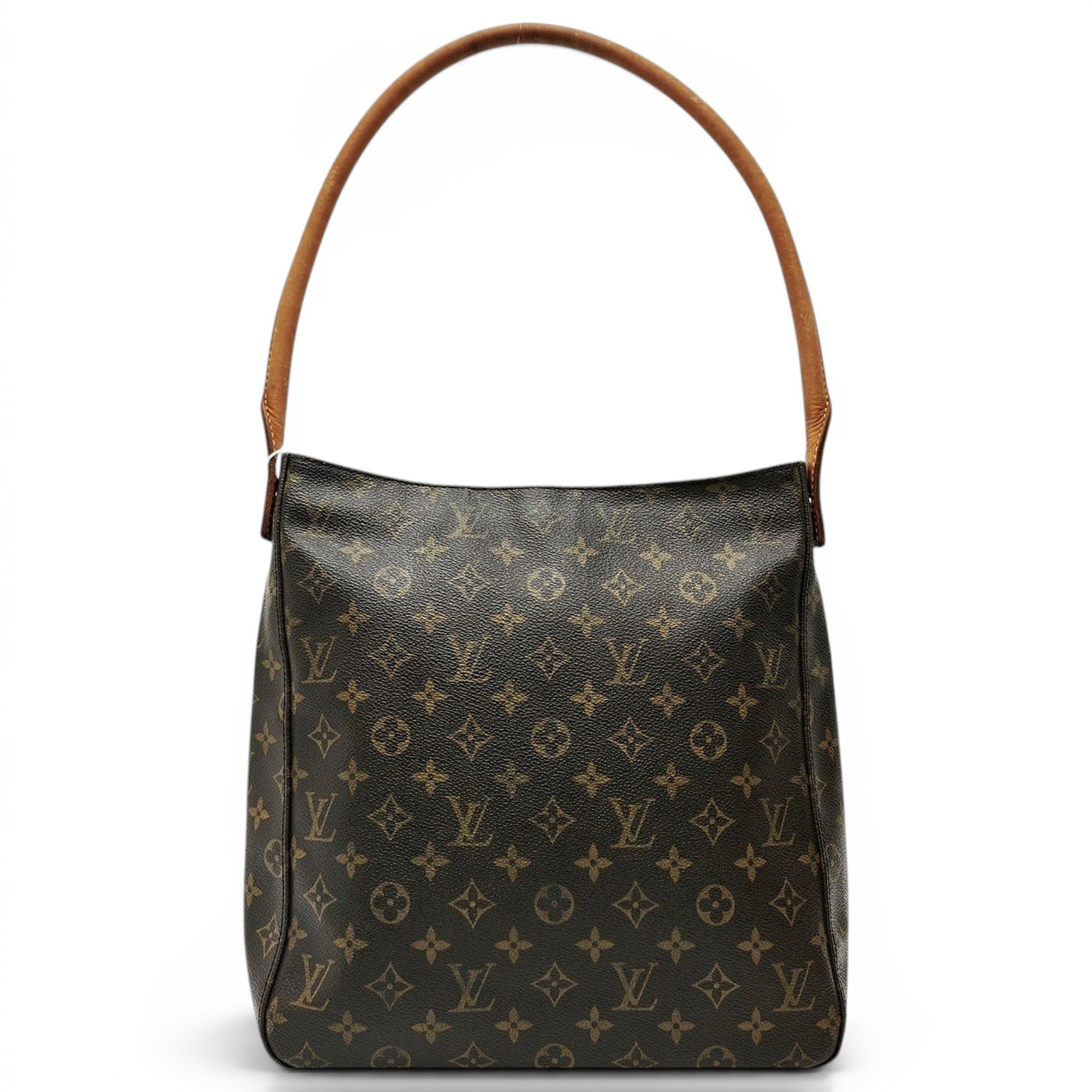 Looping leather handbag