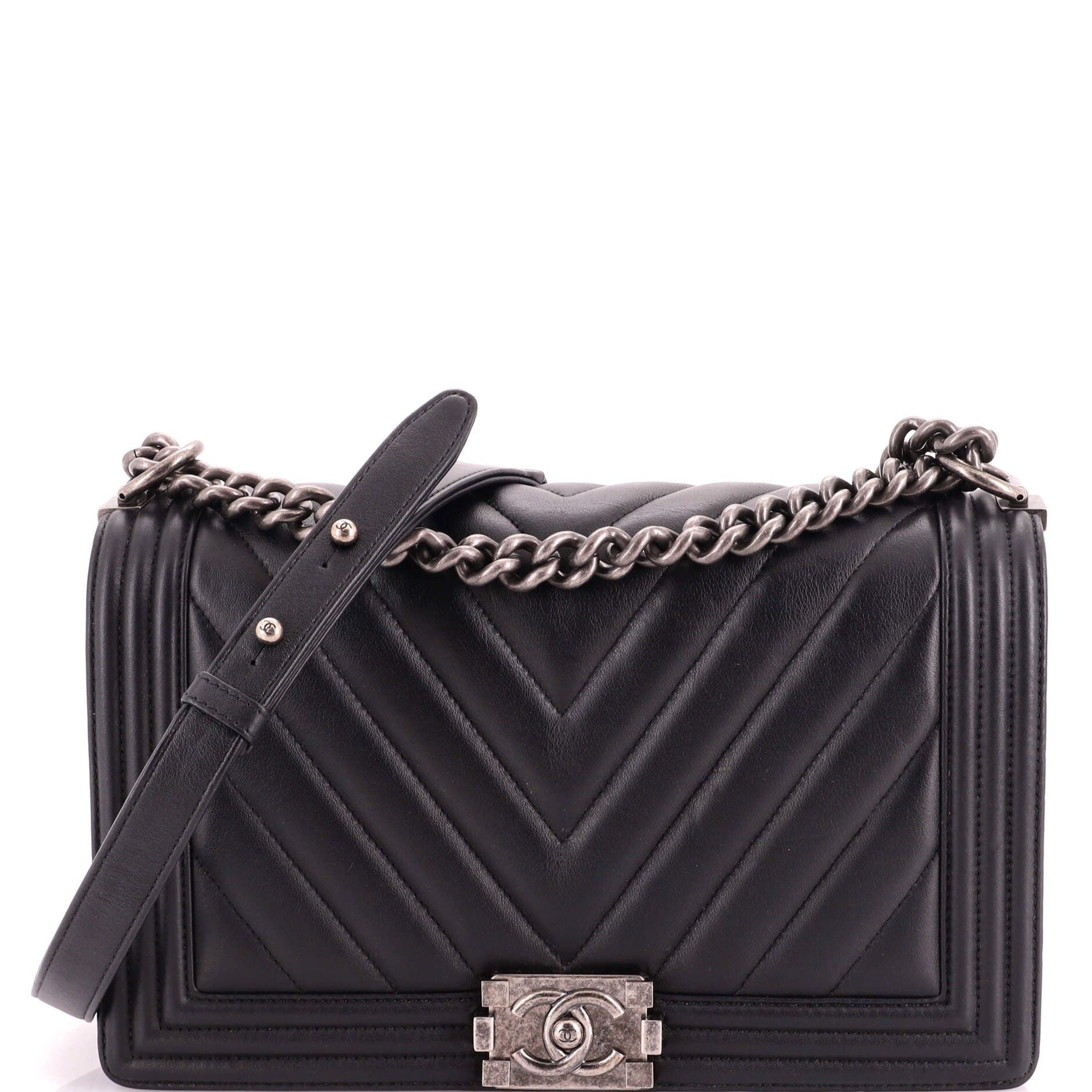 Boy Flap Bag Chevron Calfskin Old Medium