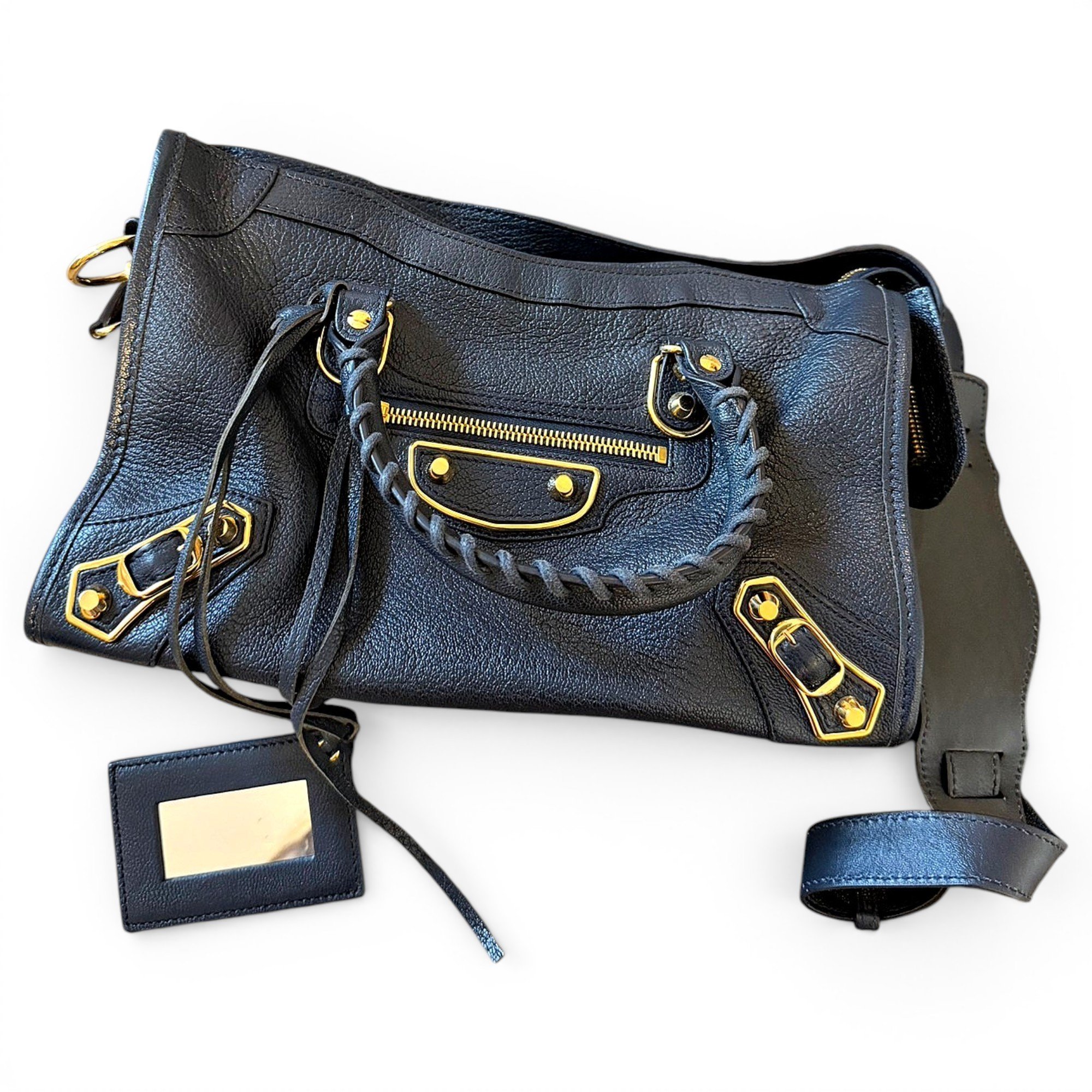 City leather handbag