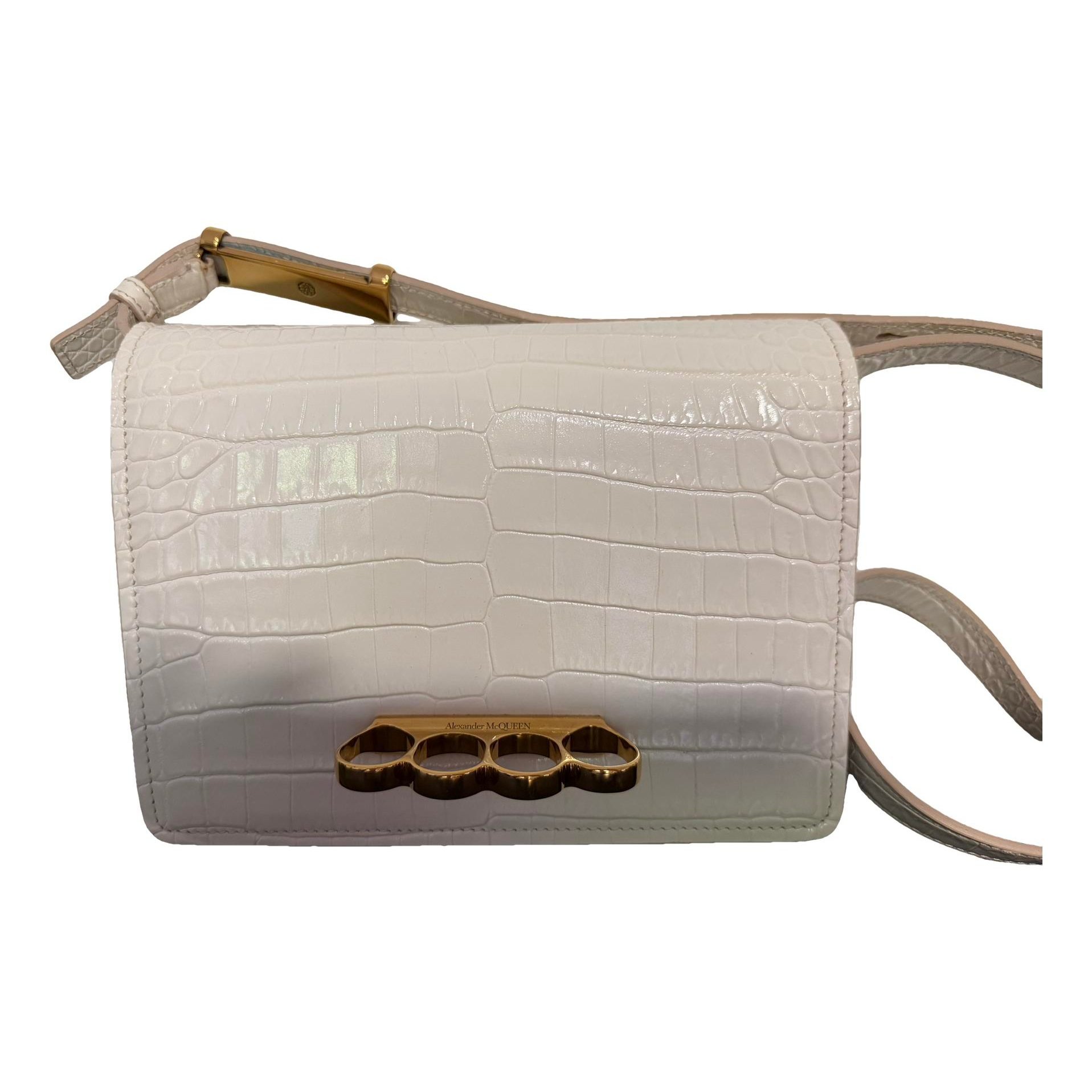 Knuckle leather crossbody bag