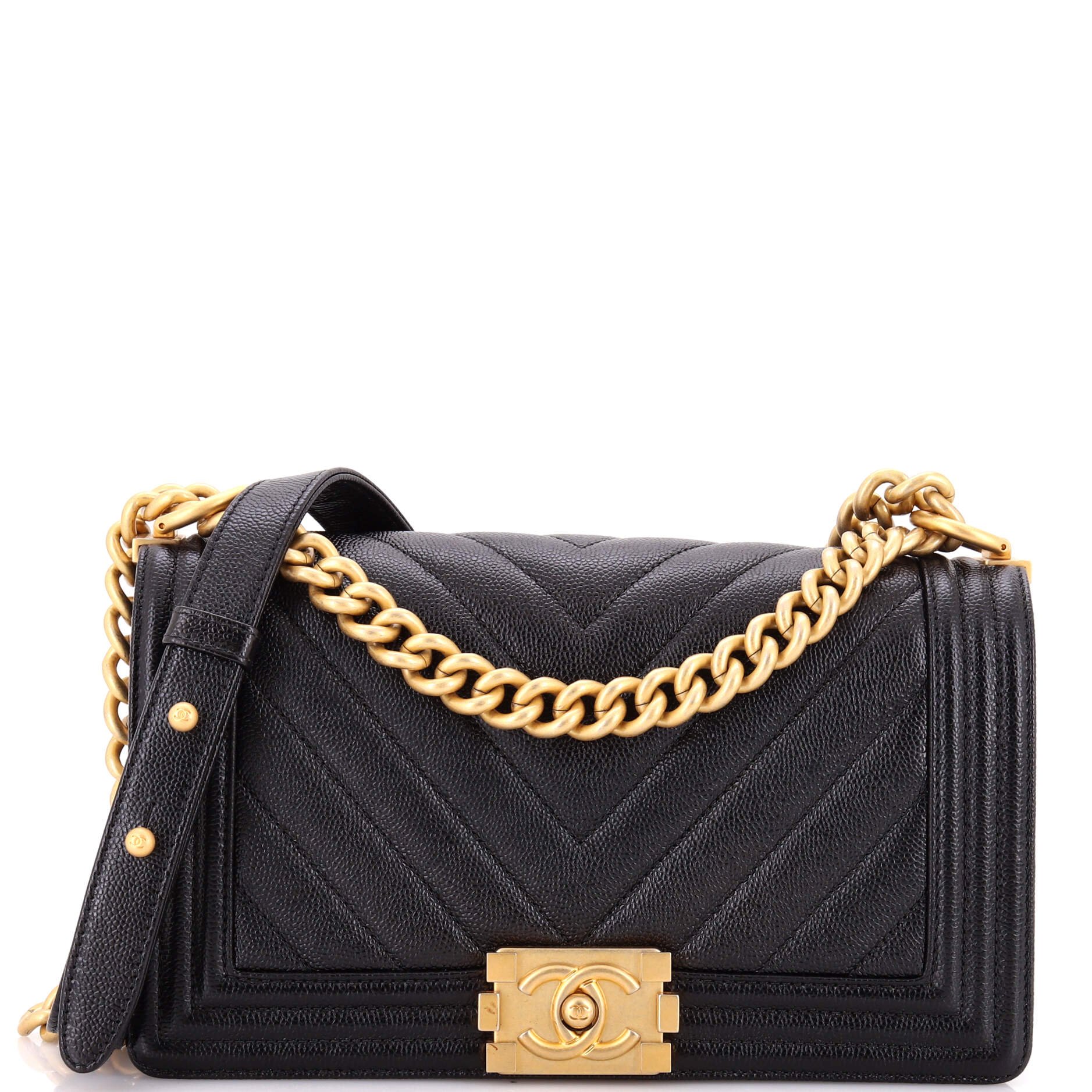 Boy Flap Bag Chevron Caviar Old Medium