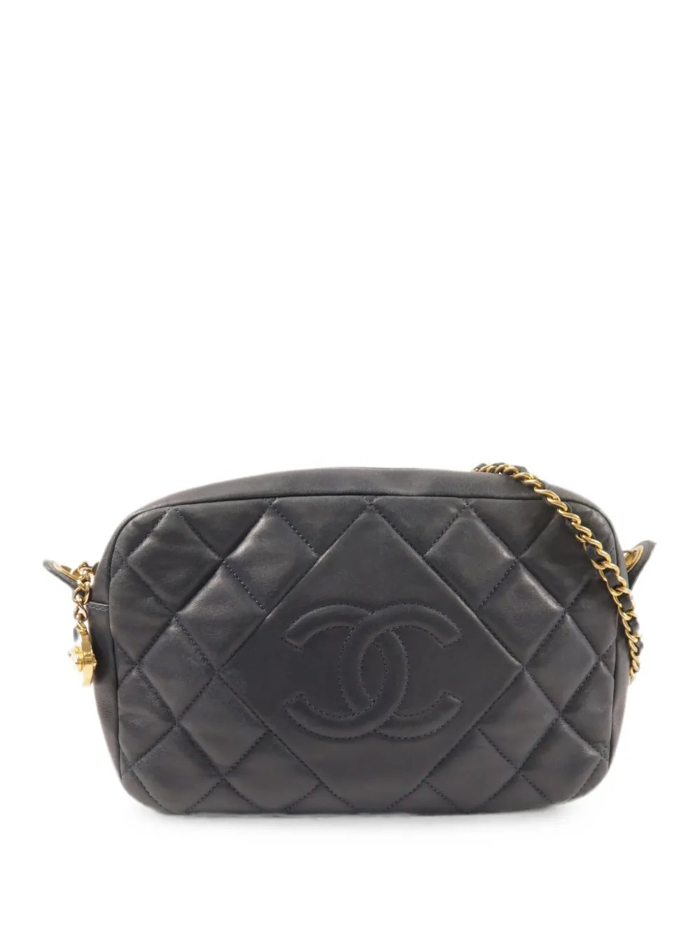 CC diamond-quilted cross body bag