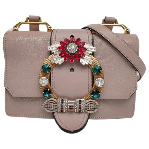 Miu Lady leather crossbody bag