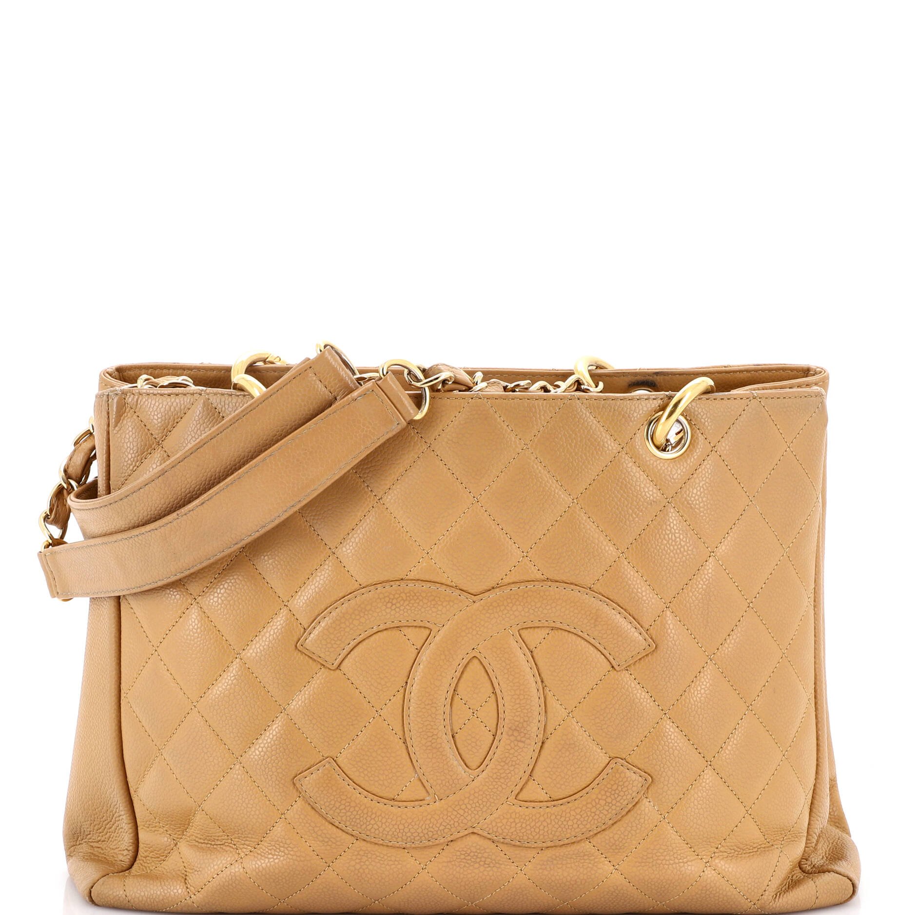 Grand Shopping Tote Quilted Caviar