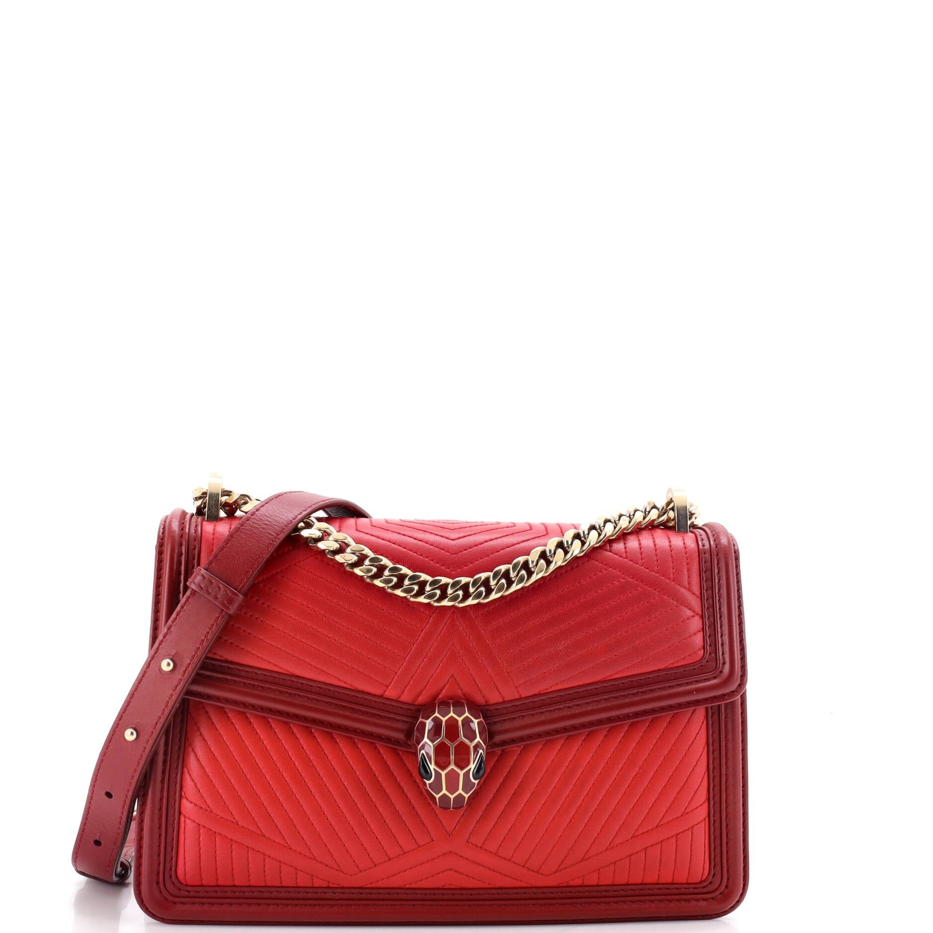 Serpenti Forever Shoulder Bag Quilted Leather Small