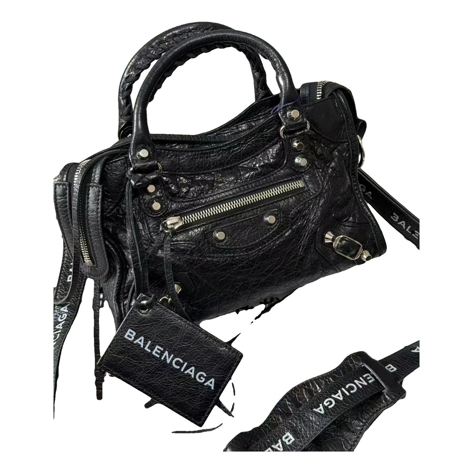 City leather handbag
