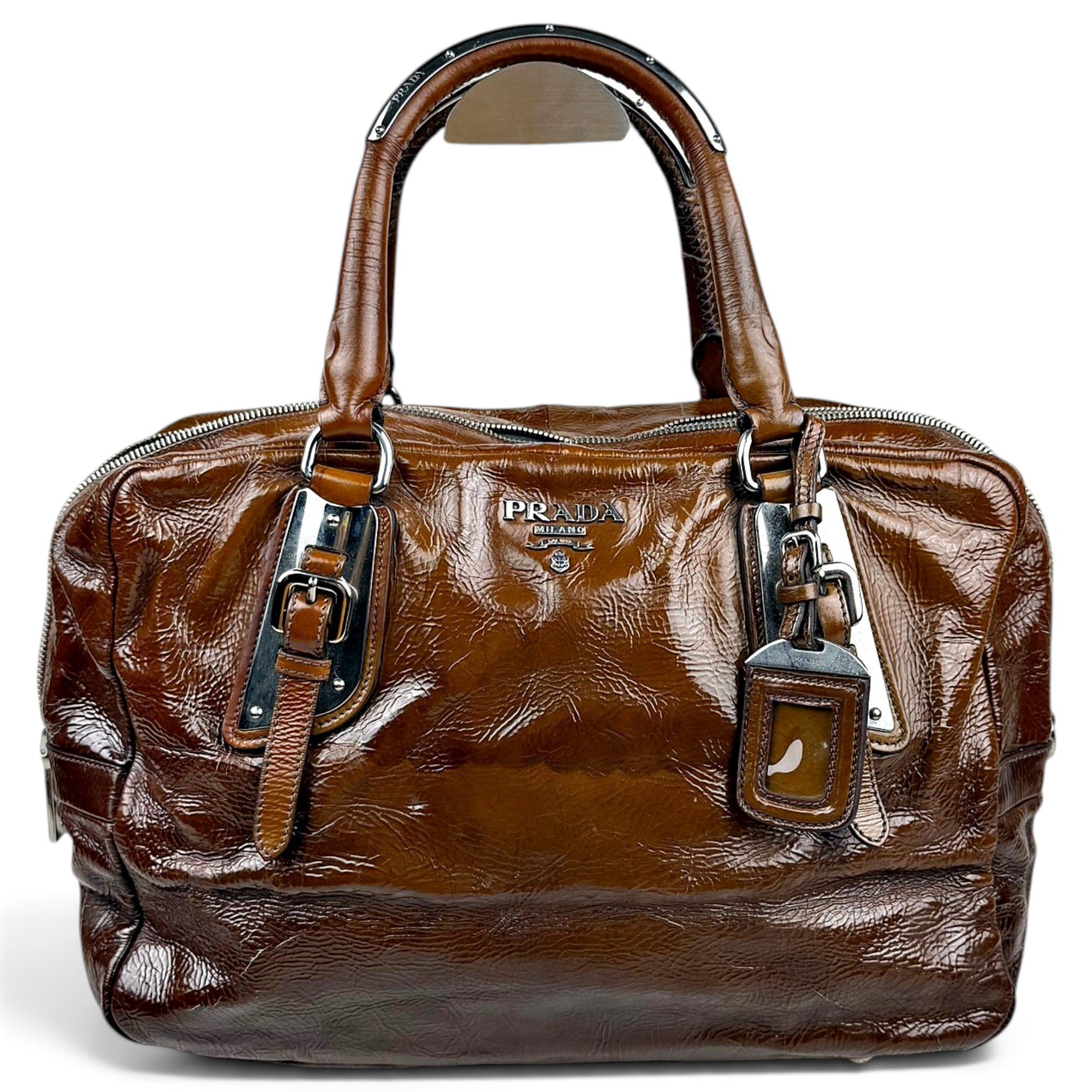 Patent leather handbag