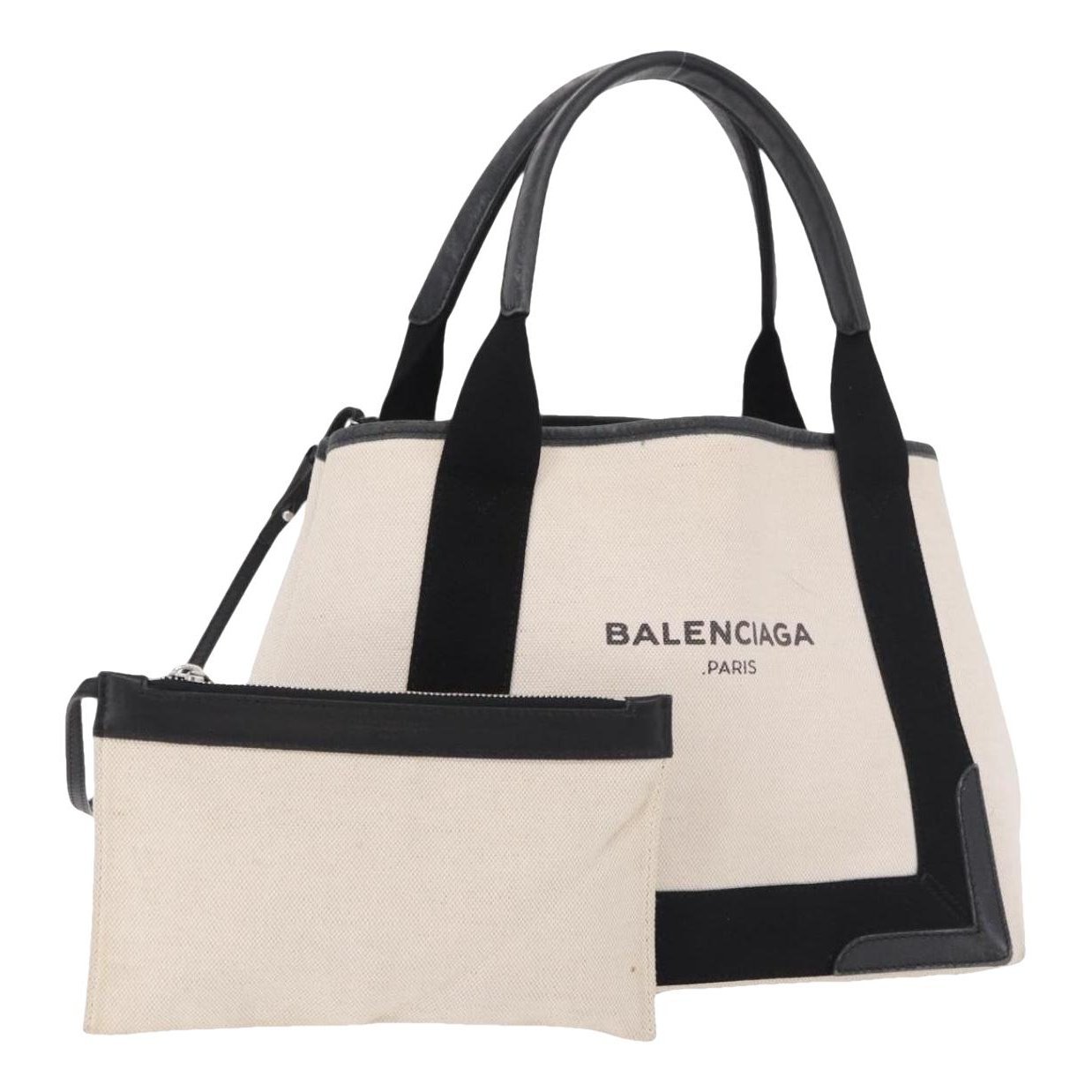 Navy cabas cloth handbag