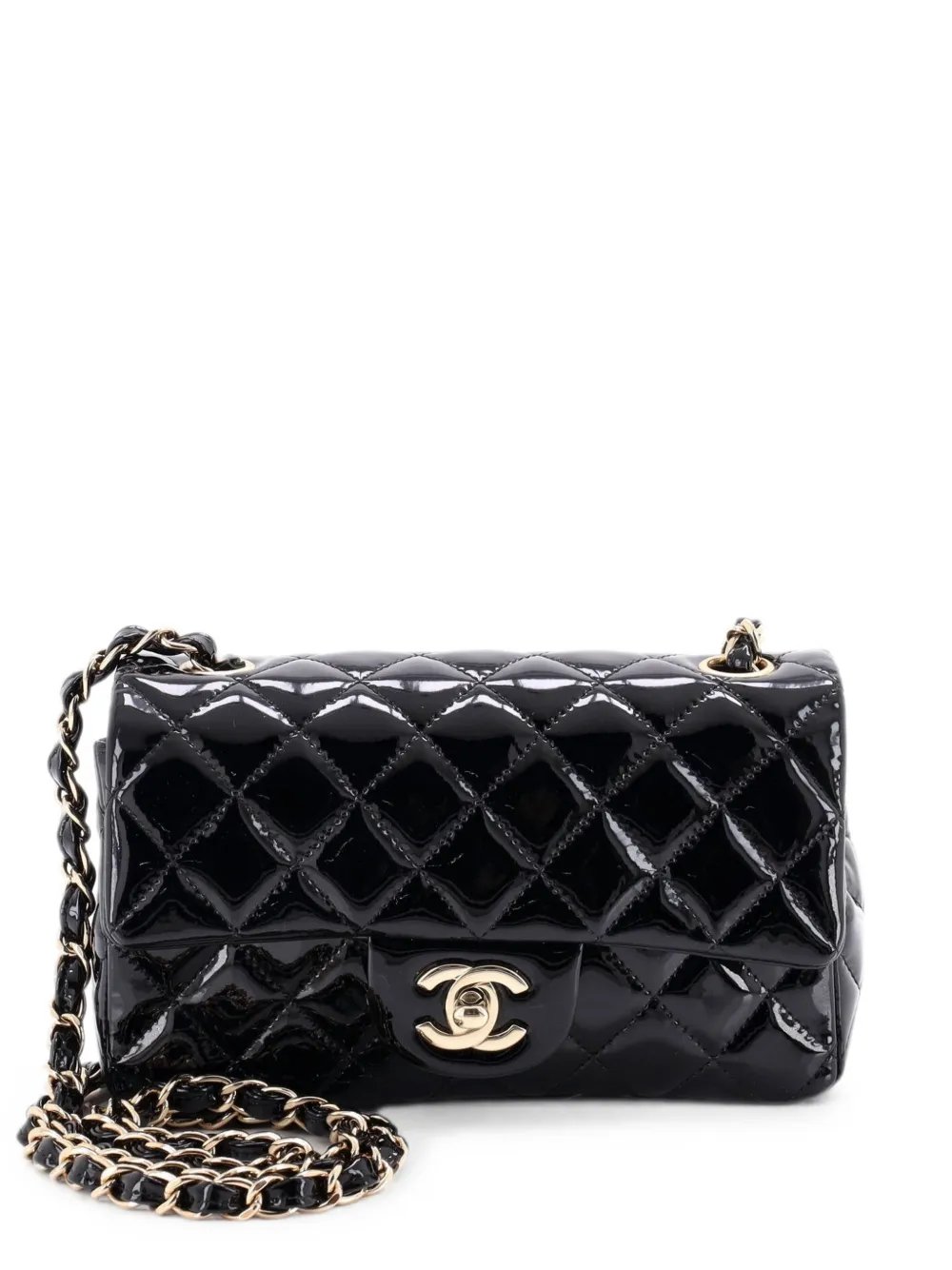Classic Single Flap Bag Quilted Patent Mini crossbody bag