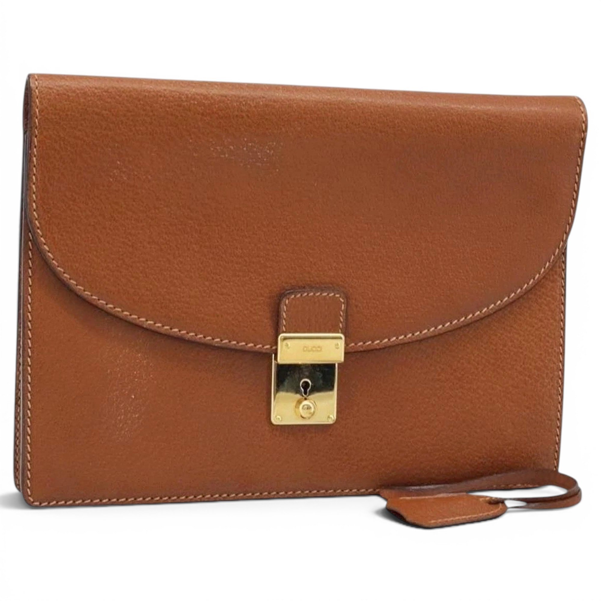 Leather clutch bag