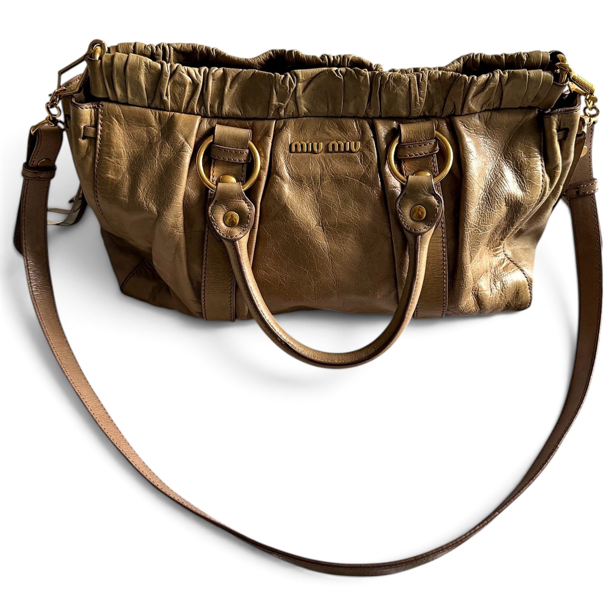 Bow bag leather handbag