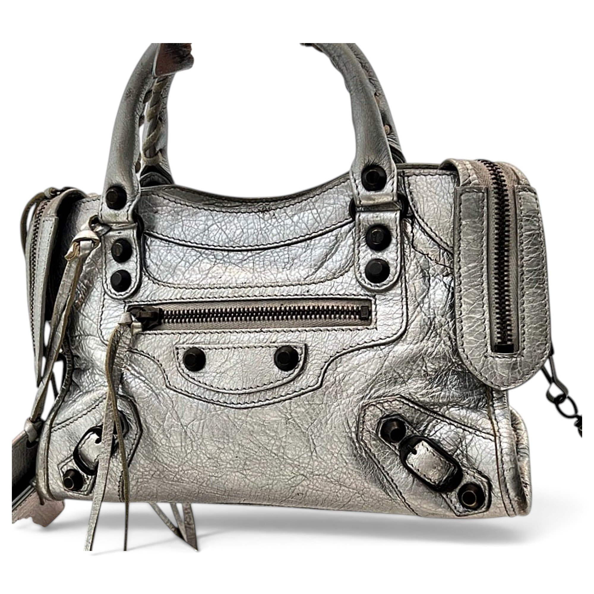 City leather handbag