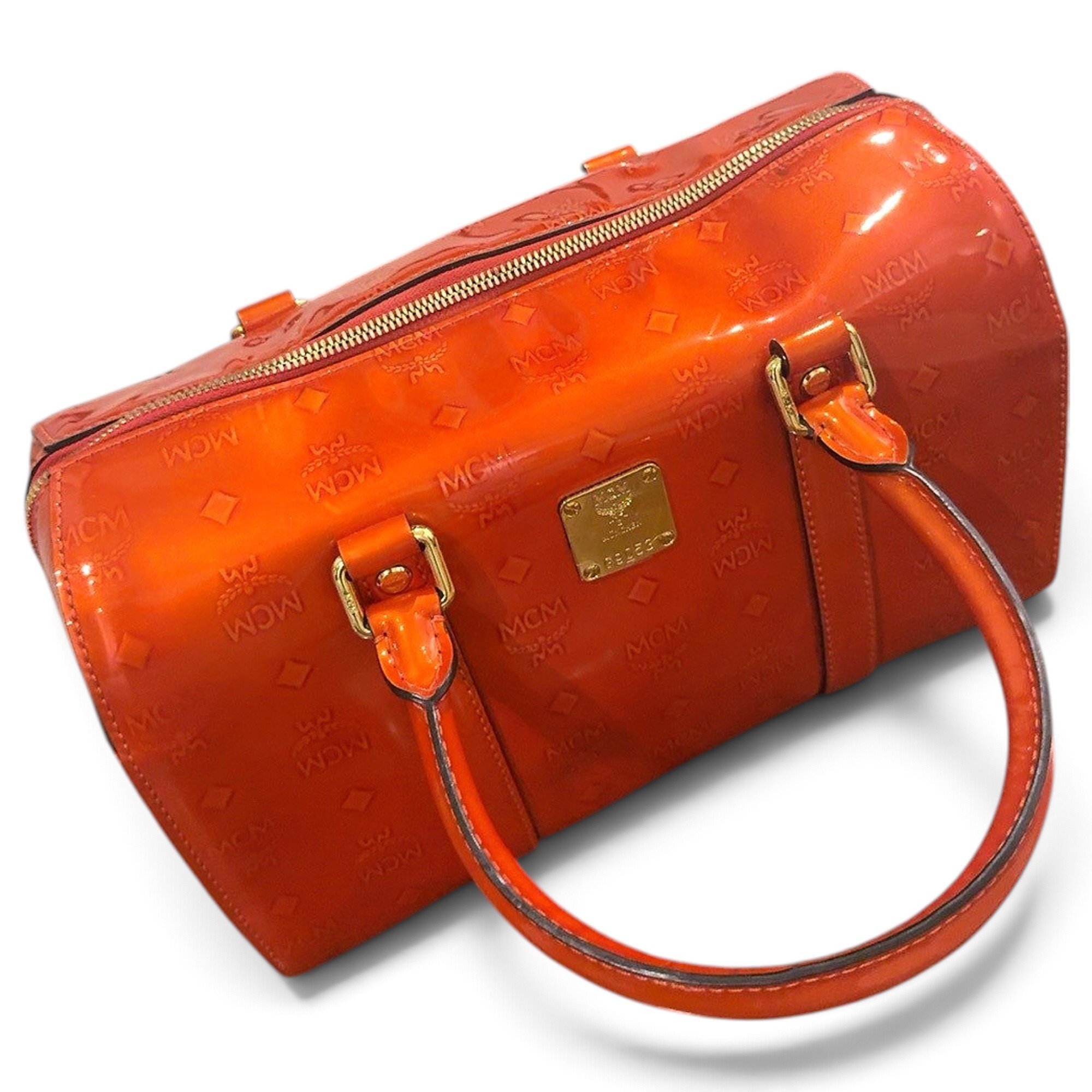 MCM Boston patent leather handbag