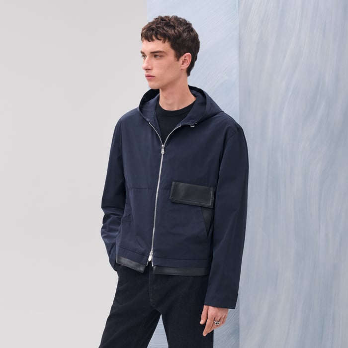 Océan Hooded Jacket With Leather Details