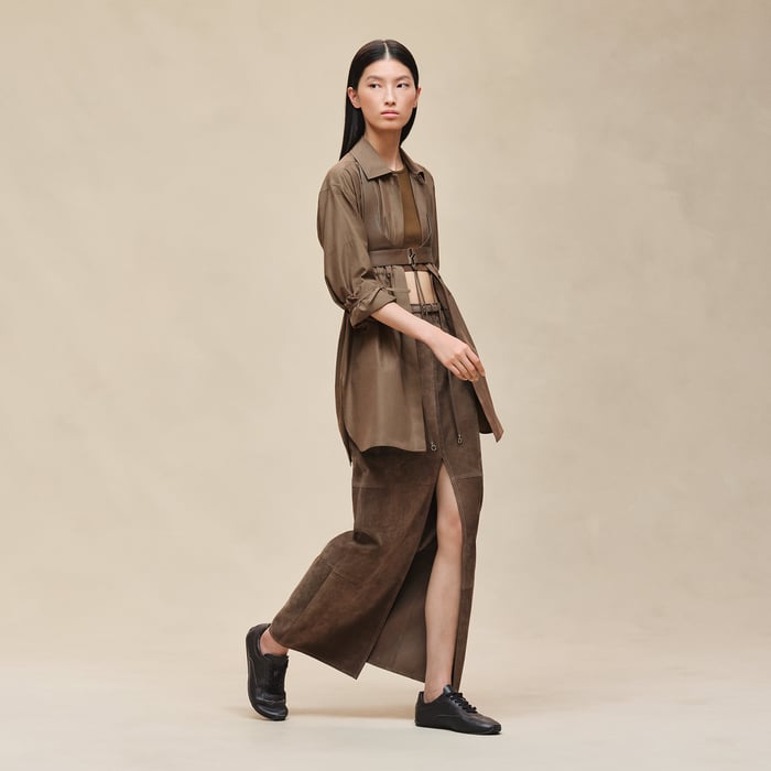 Marron Muschio Drawstring Shirt