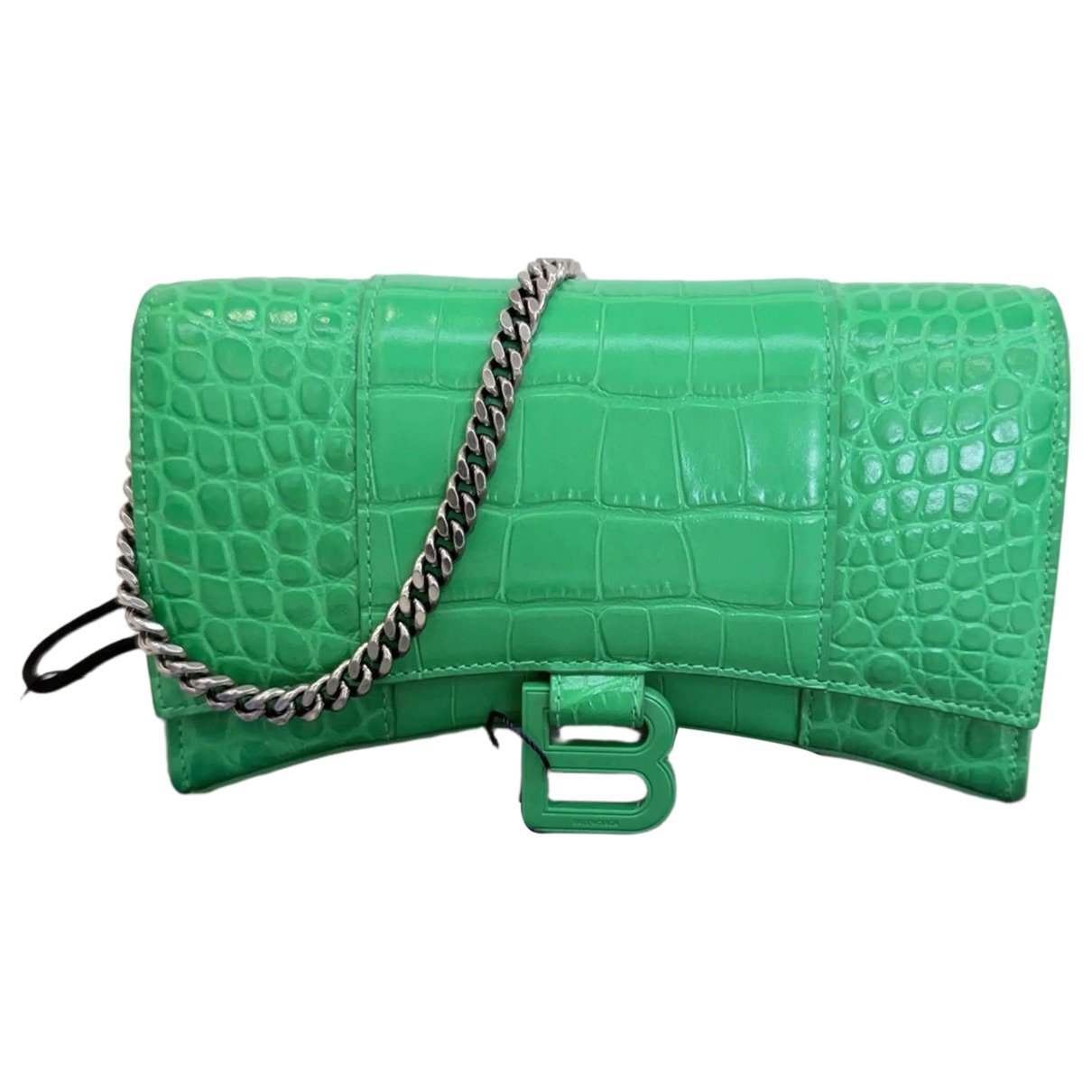Hourglass leather handbag