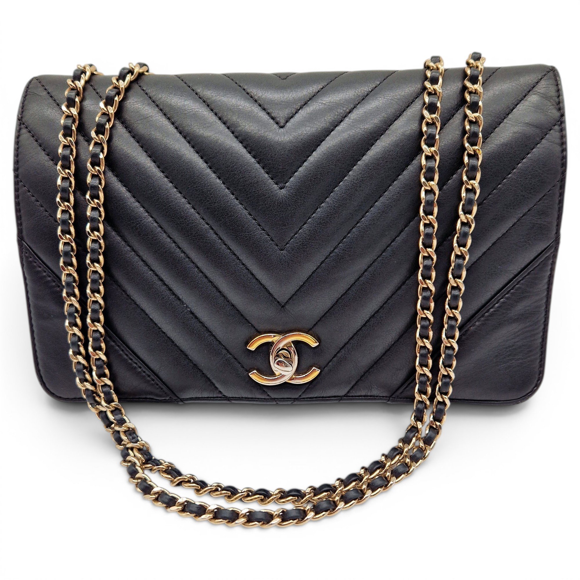 Trendy CC Quilted leather handbag