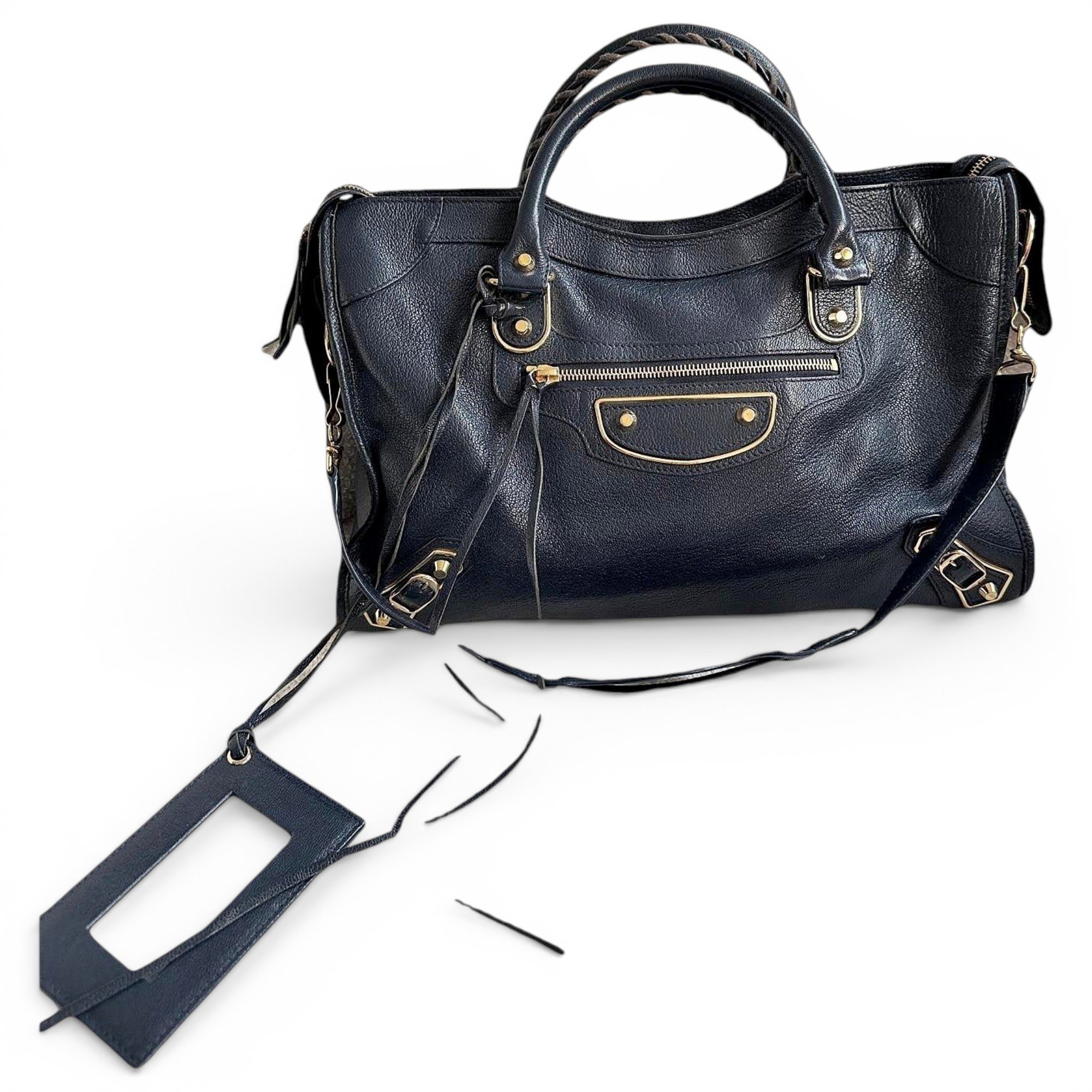 City leather handbag
