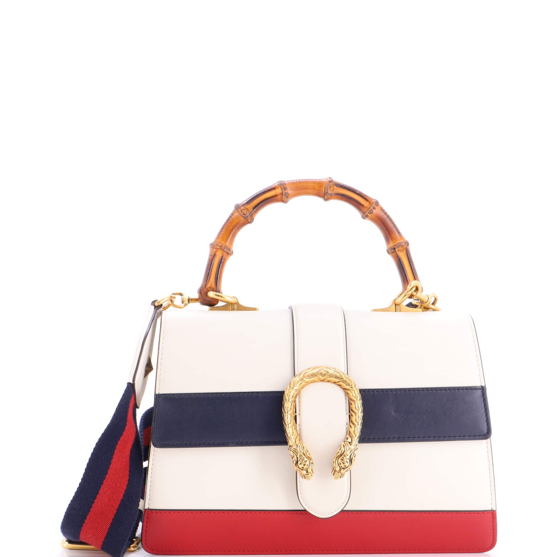 Dionysus Bamboo Top Handle Bag Colorblock Leather Medium
