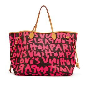 Louis Vuitton Stephen Sprouse Pink Monogram Graffiti Coated Canvas Neverfull GM Gold Hardware, 2009