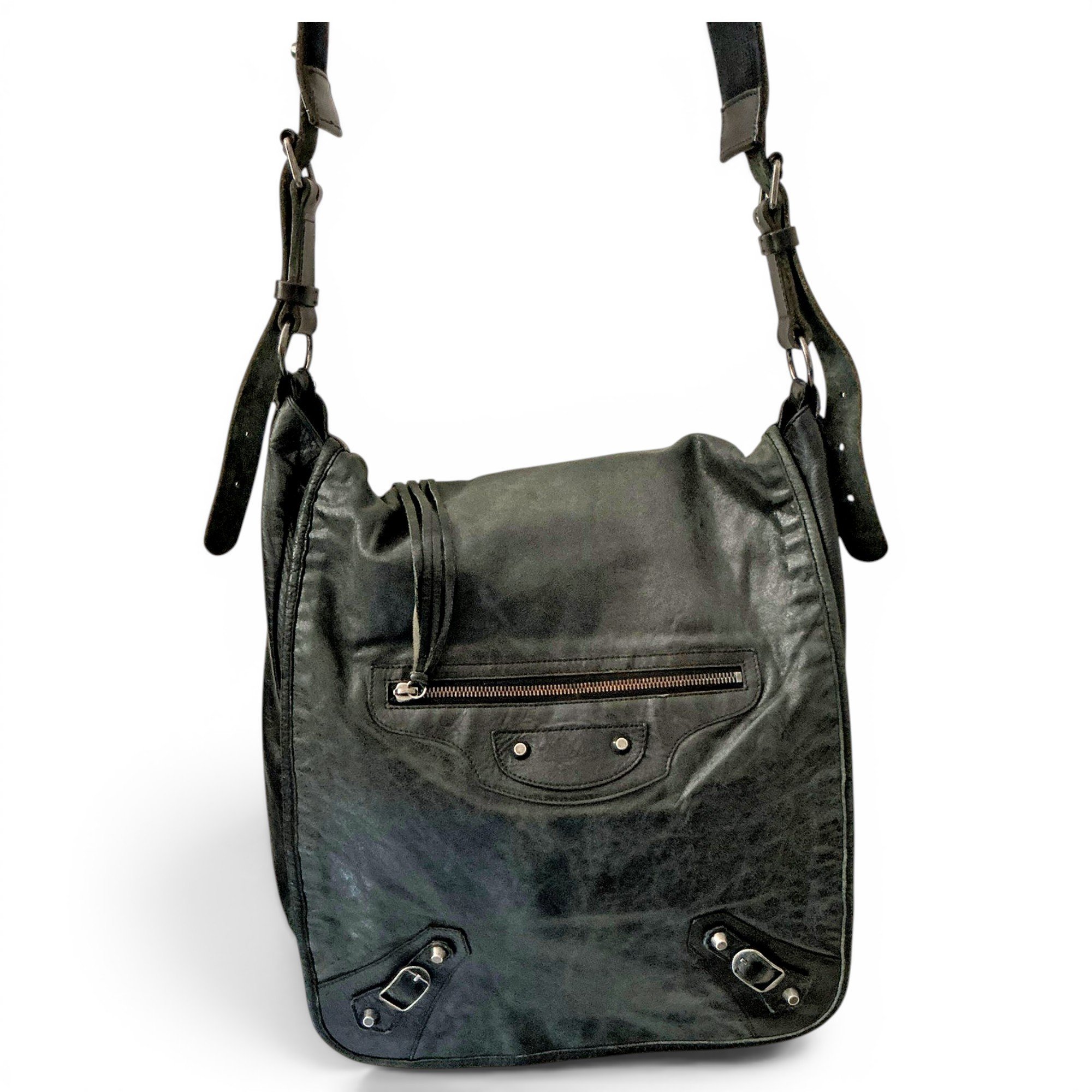 Courier XL leather crossbody bag