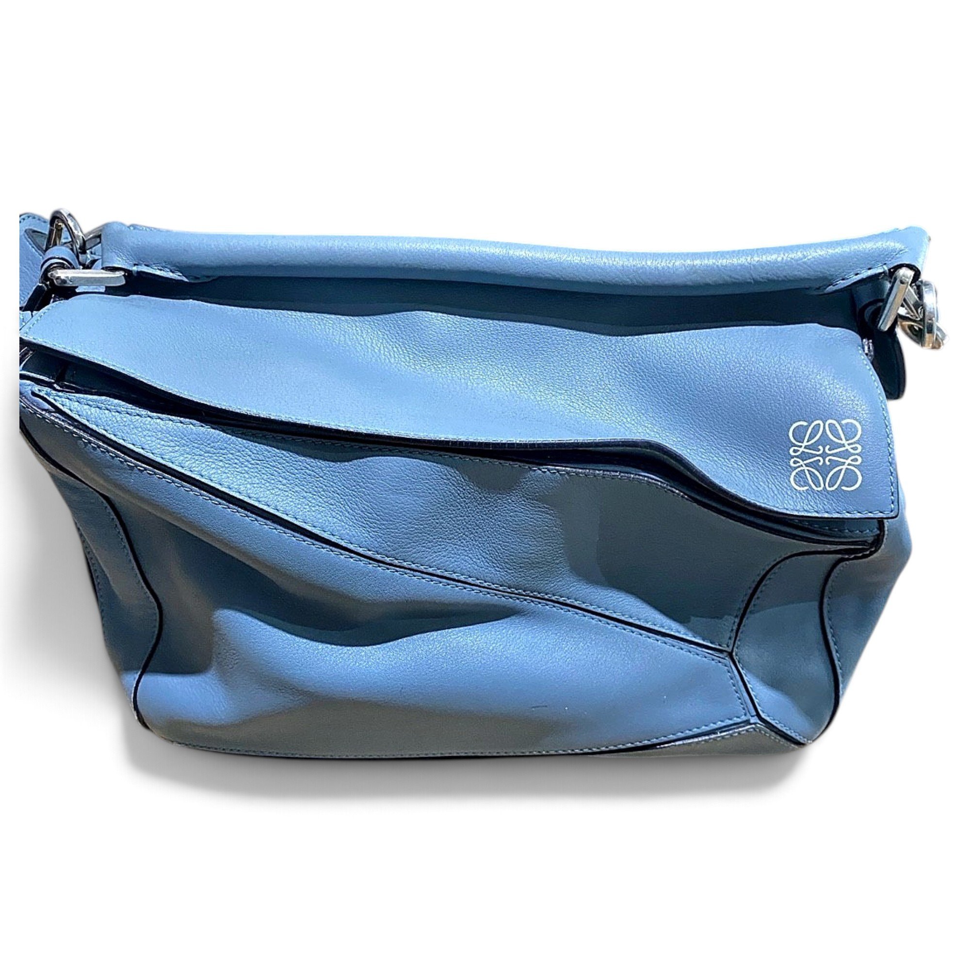 Puzzle leather handbag