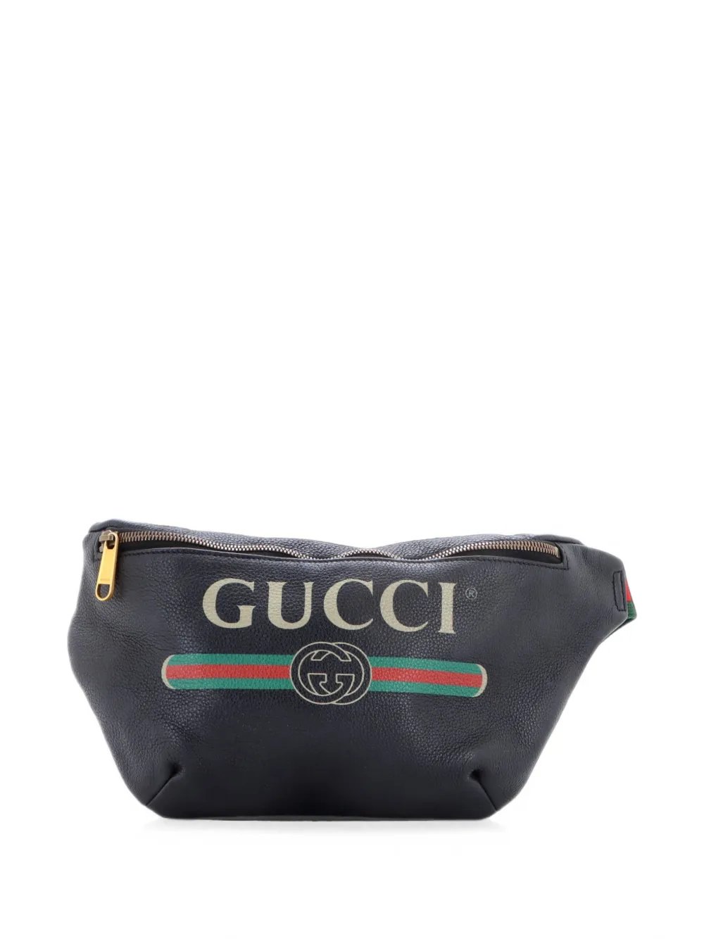 Logo Printed Leather Medium belt bag