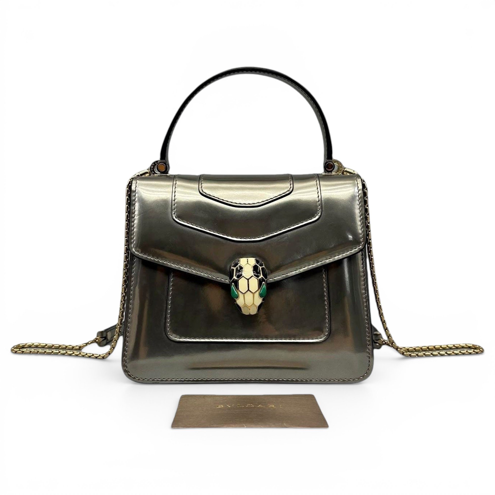 Serpenti leather handbag