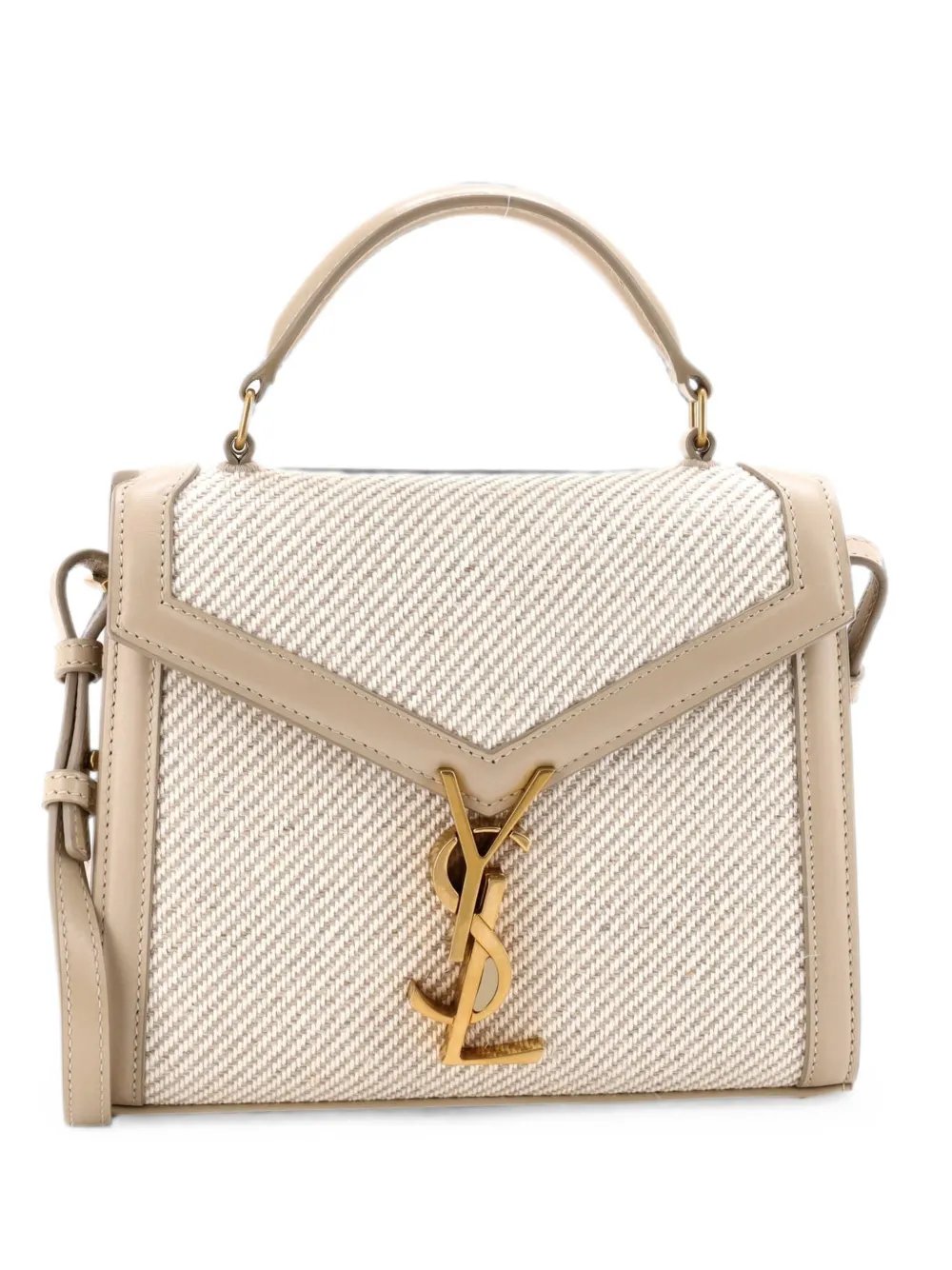 Cassandra Top Handle Bag Canvas with Leather Mini crossbody bag