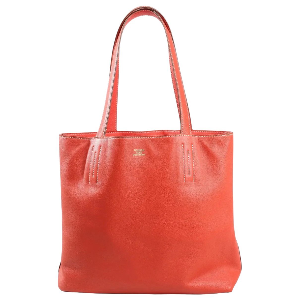 Hermes Double sens leather handbag