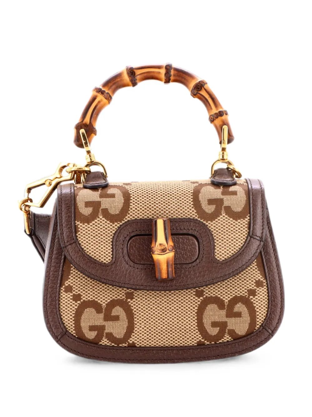 Bamboo 1947 Top Handle Bag Jumbo GG Canvas Mini crossbody bag