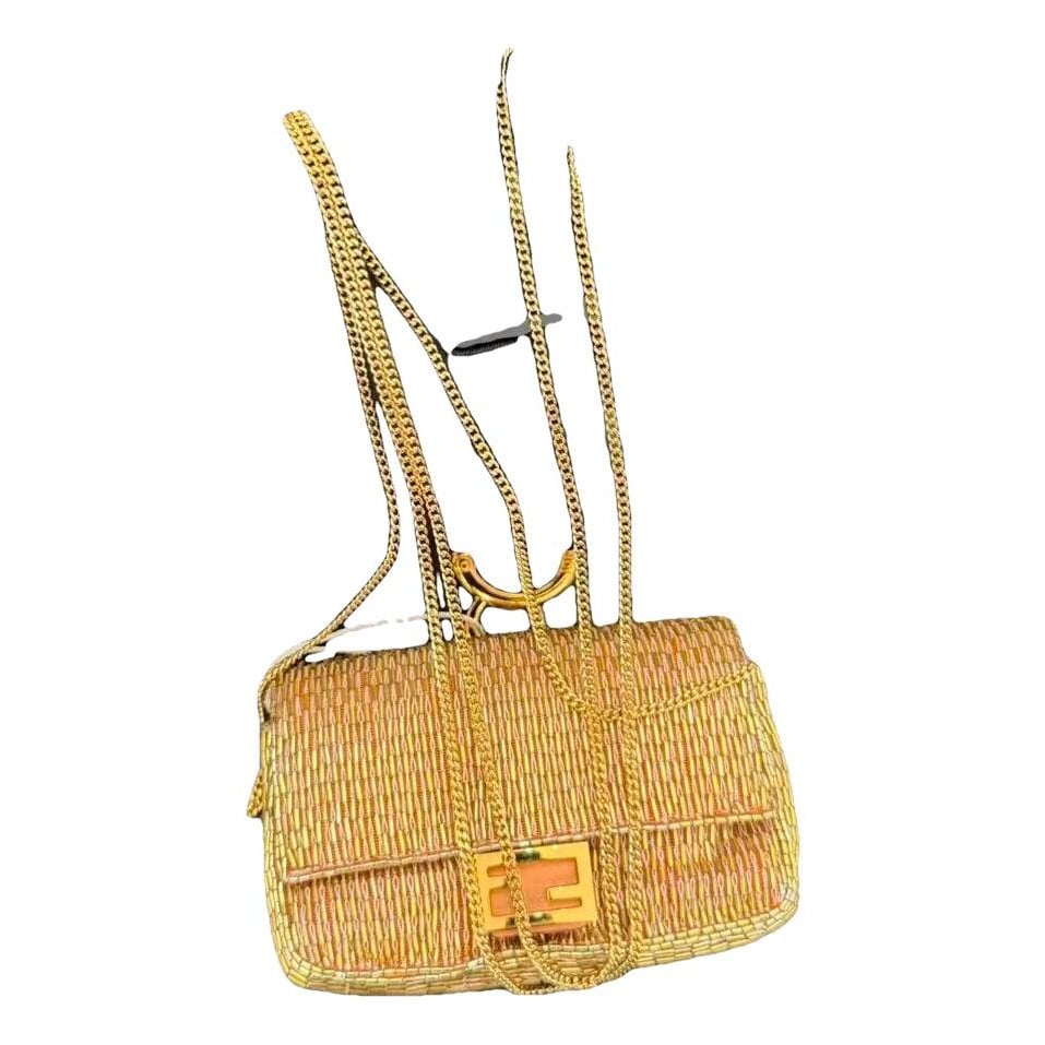 Baguette Chain Midi leather handbag