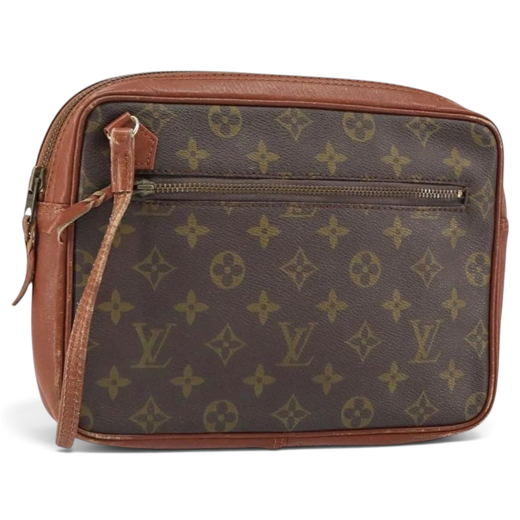 Leather clutch bag