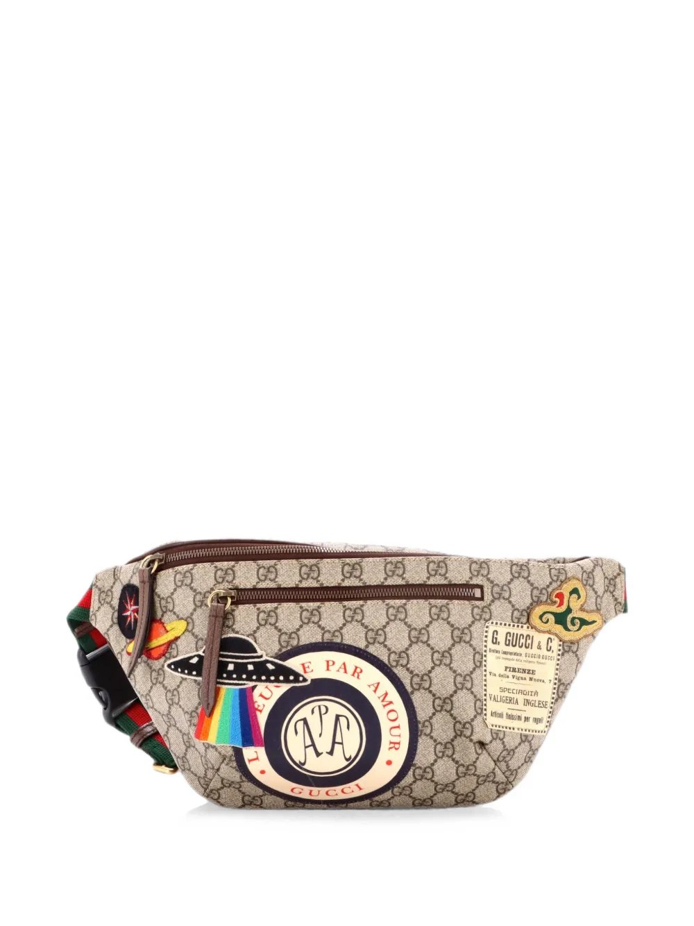 Courrier Zip GG Coated Canvas with Applique belt bag