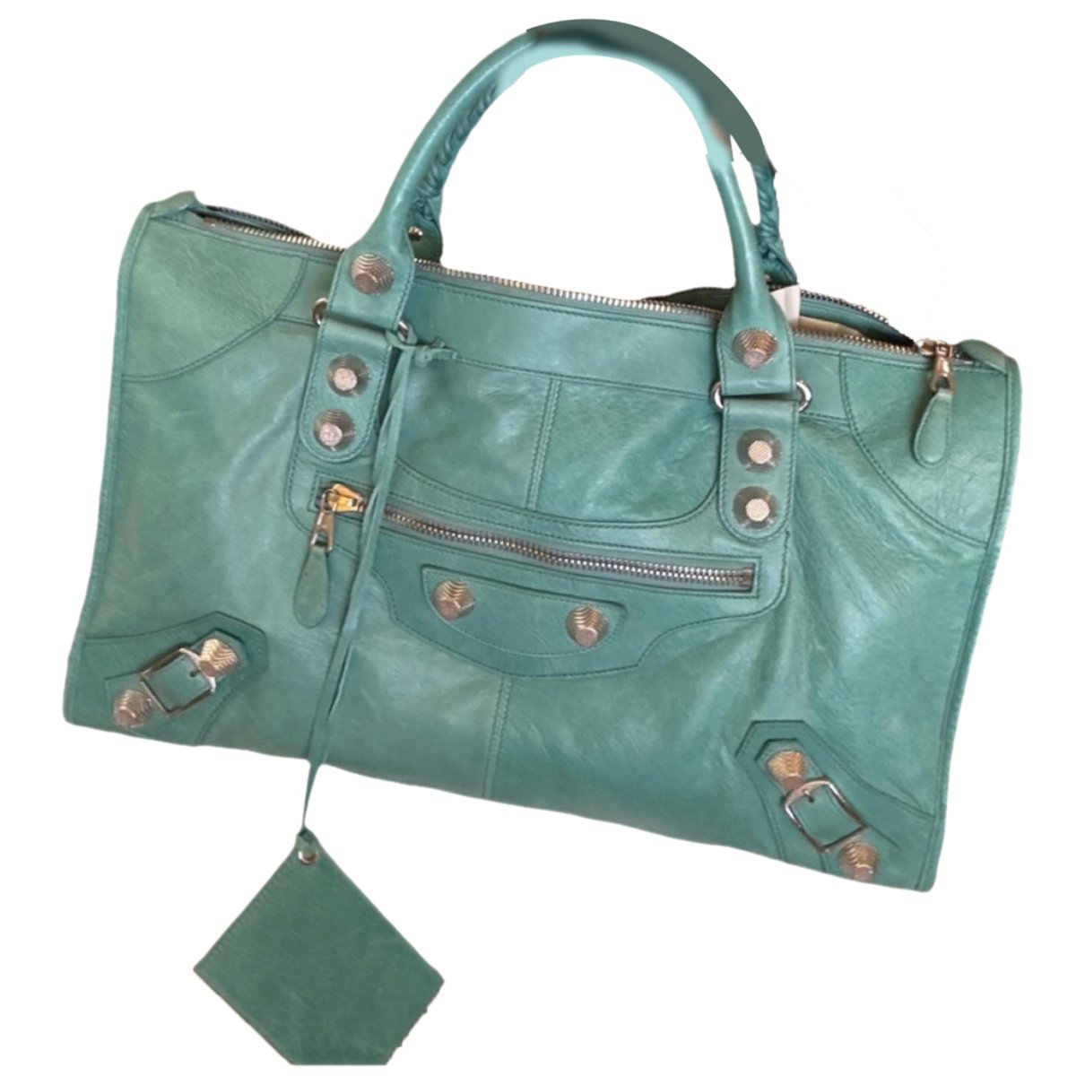 City leather handbag
