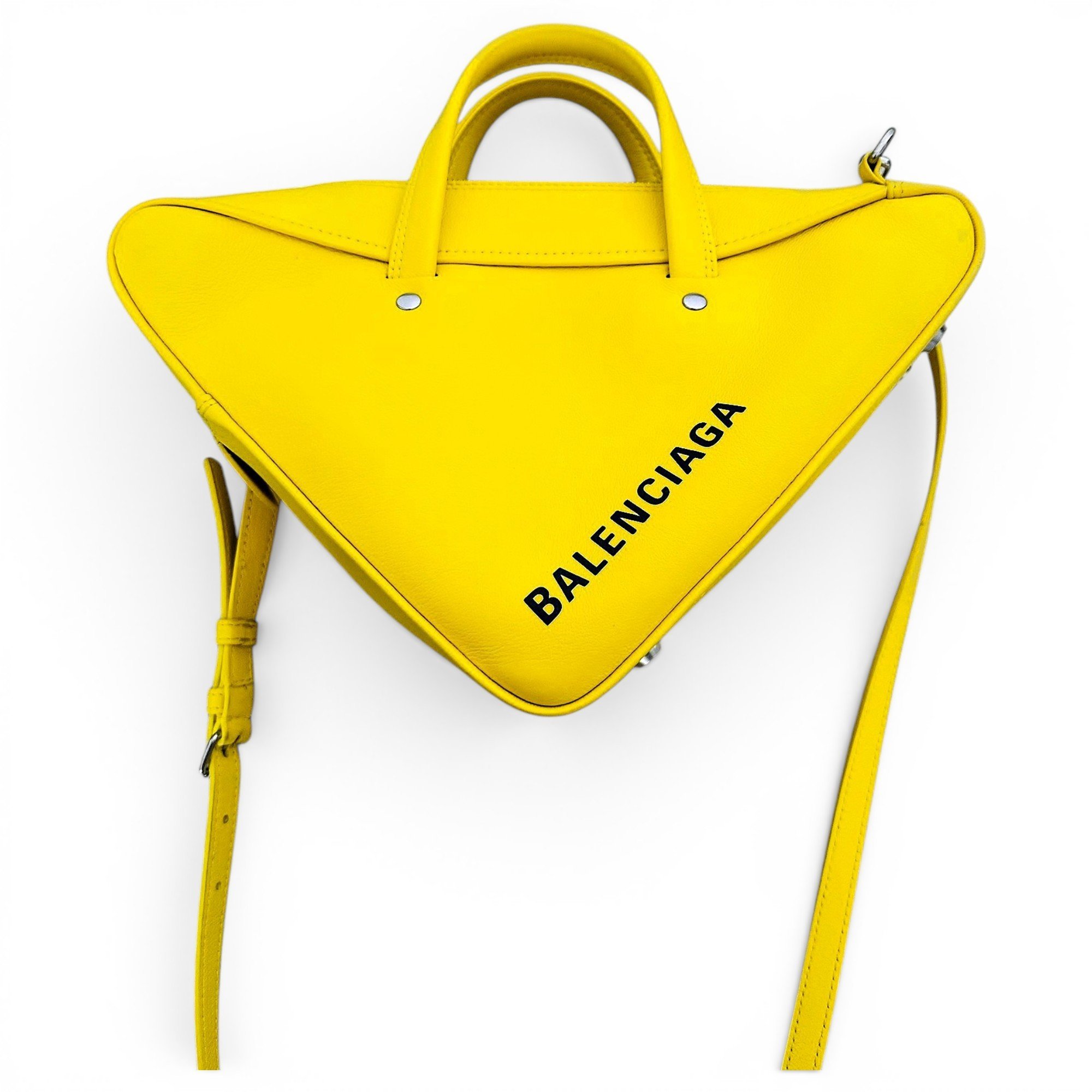 Triangle leather handbag